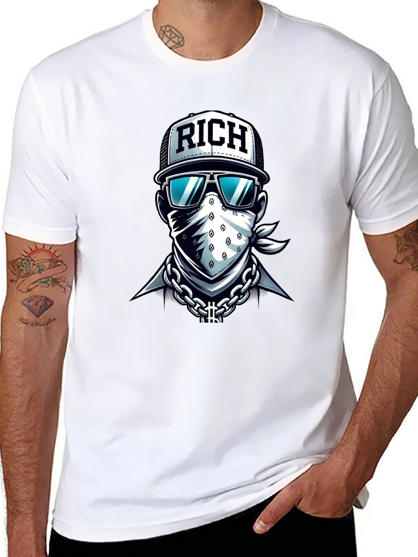 Black Rich Graphic T-Shirt - Urban Streetwear Style view 8