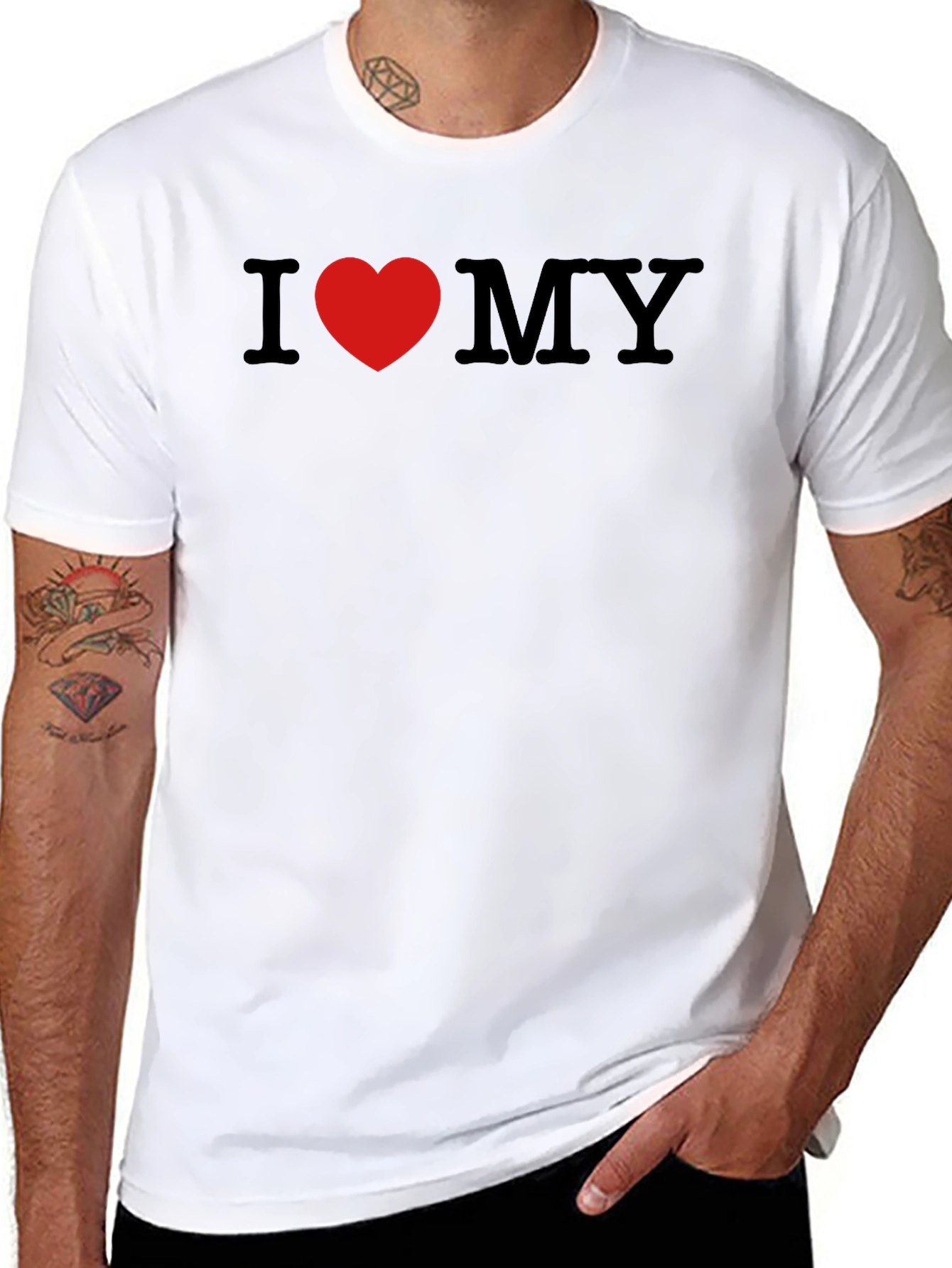 Black I Heart MY T-Shirt - Black Cotton Blend Tee view 8