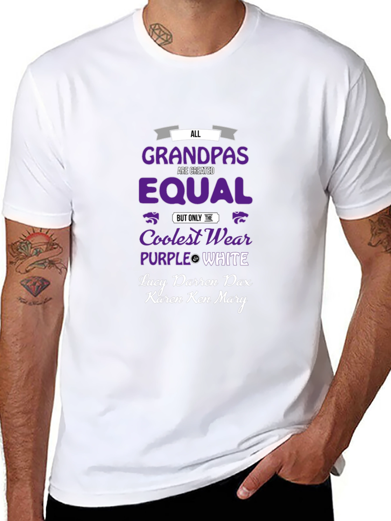 Coolest Grandpas Wear Purple & White T-Shirt - 8