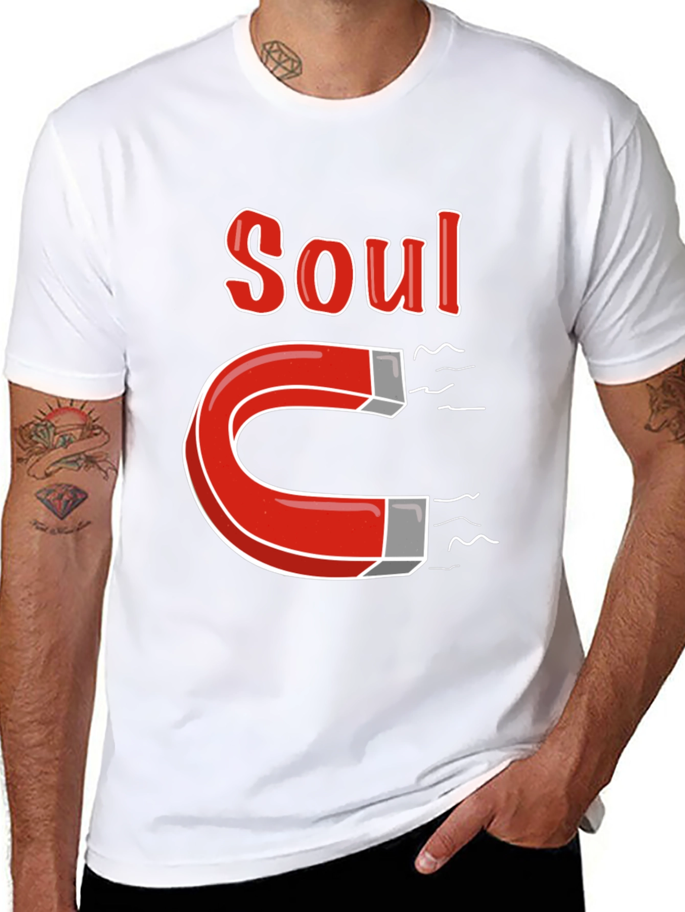 Black Soul Magnet Graphic T-Shirt - Black view 8
