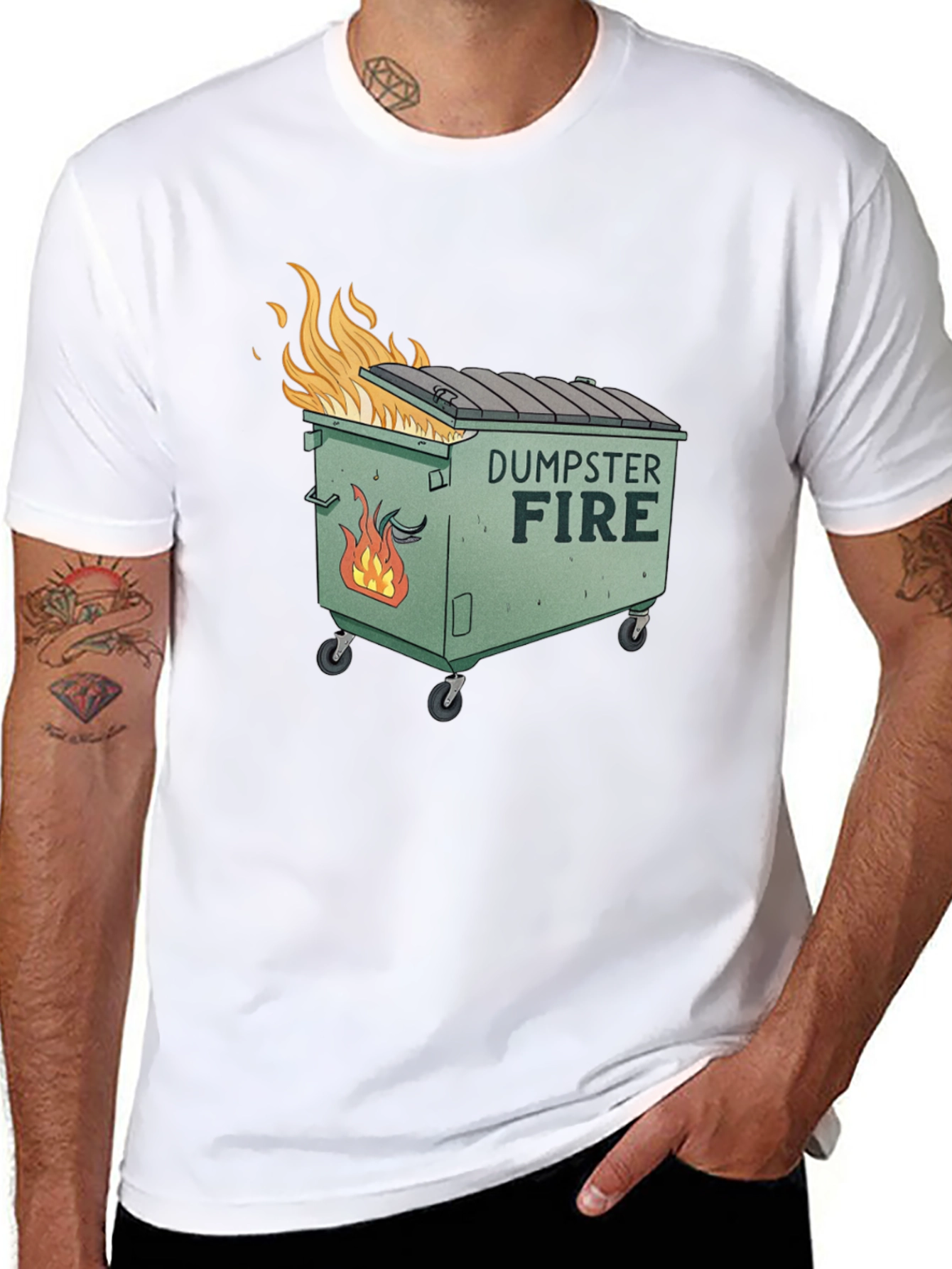 Black Dumpster Fire Graphic T-Shirt - Humorous Tee view 8