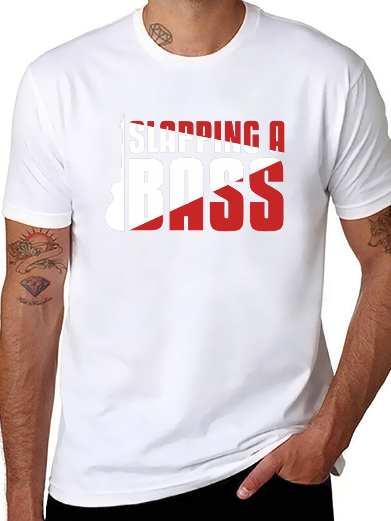 Black Slapping a Bass T-Shirt - Music Lover Tee view 8