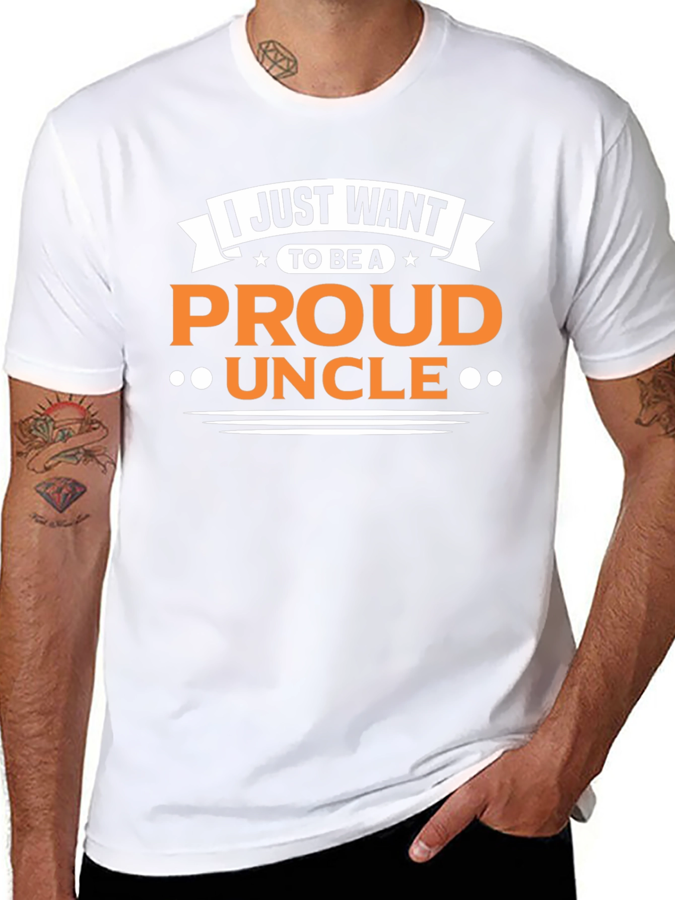 Black Proud Uncle Graphic T-Shirt - Black view 8