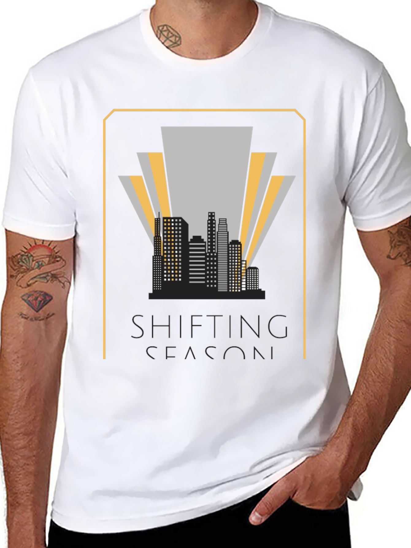 Black Shifting Season Graphic Tee - Urban Style view 8