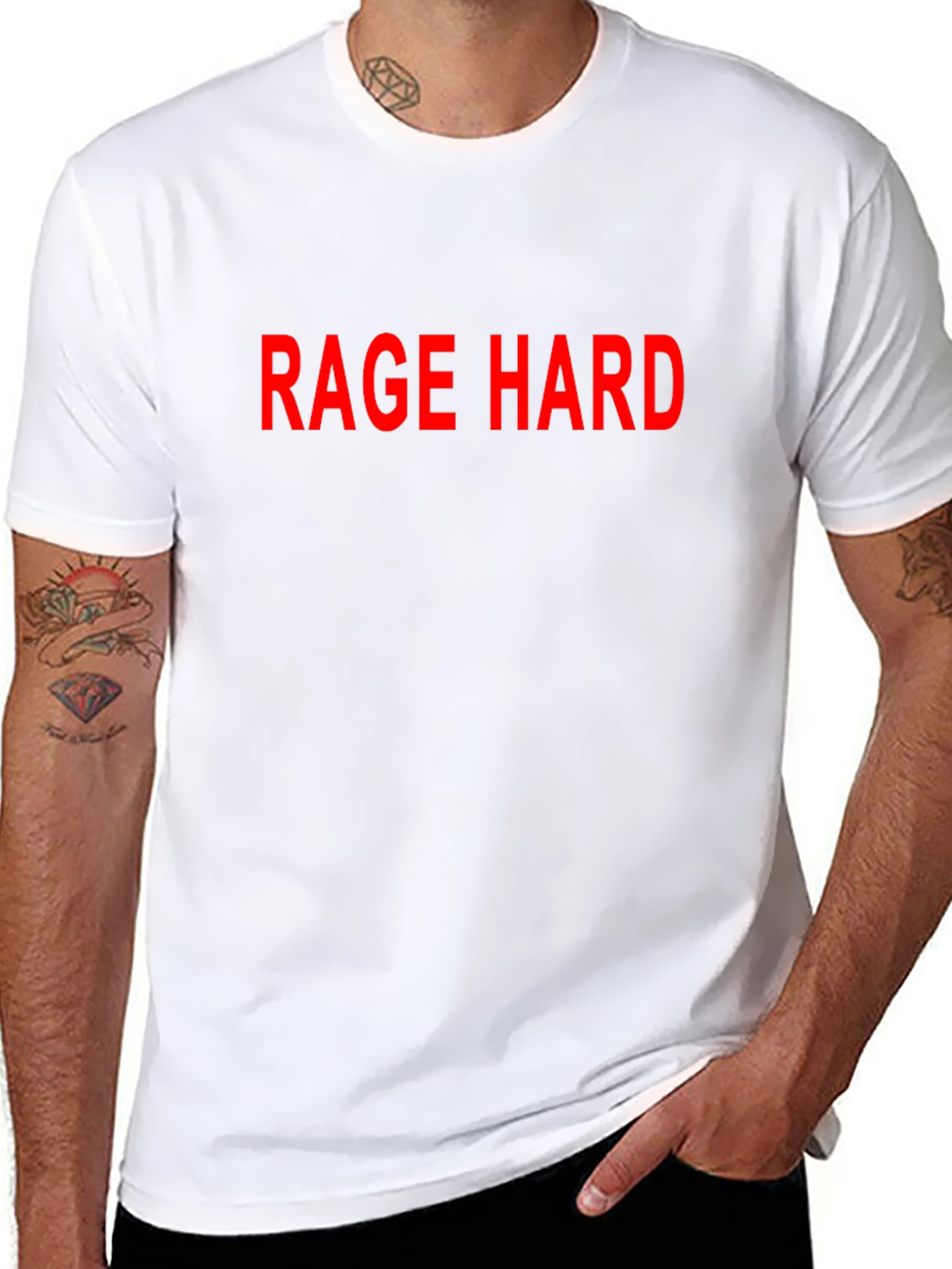 Black Rage Hard Black Cotton Graphic Tee view 8