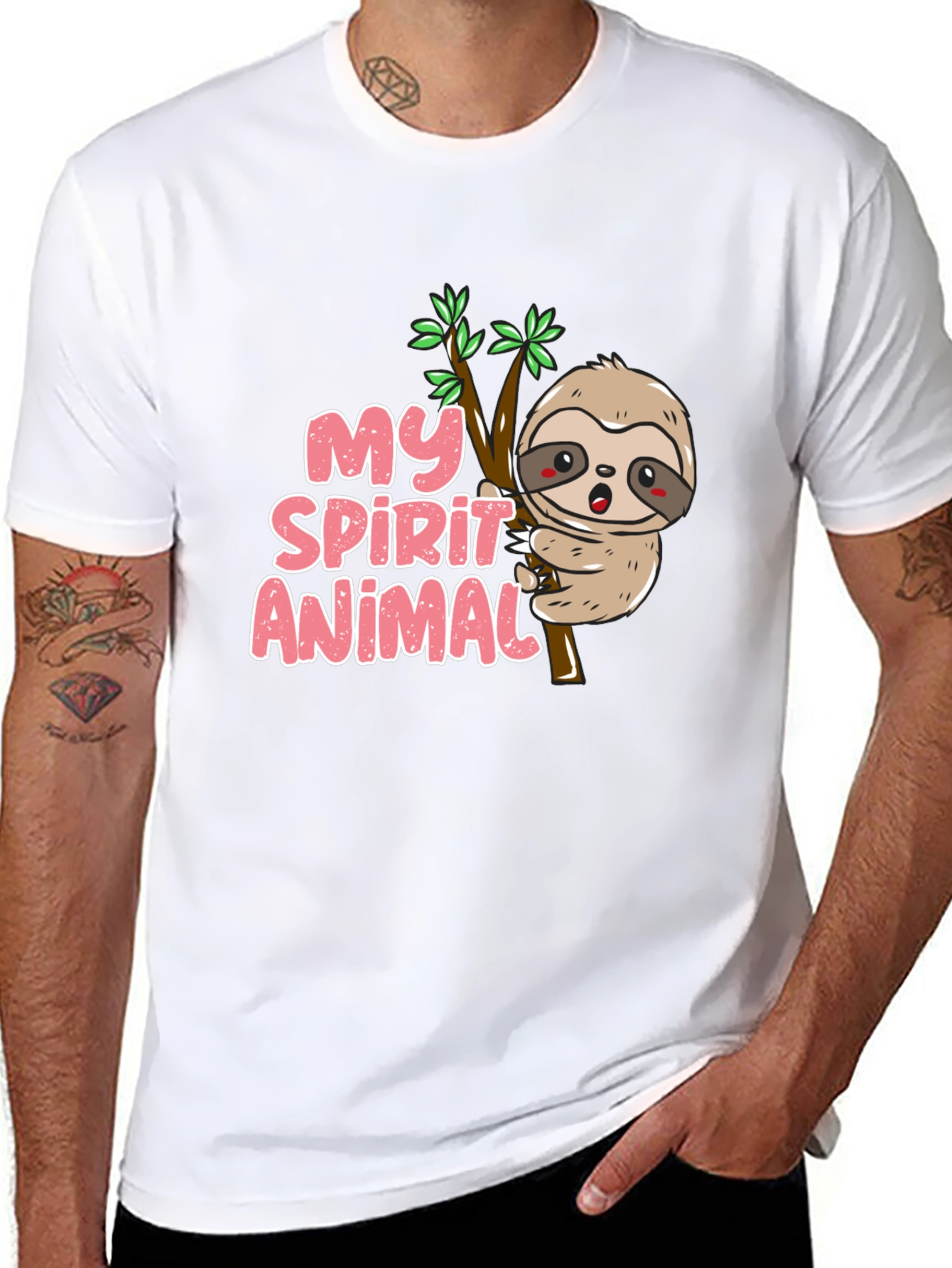Black My Spirit Animal Sloth T-Shirt view 8