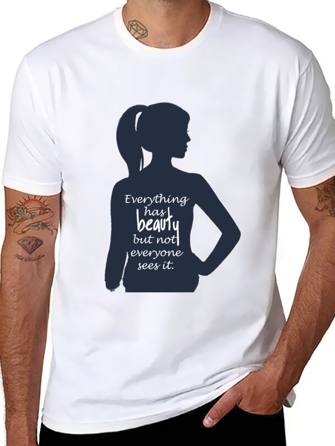Black Beauty Silhouette Graphic T-Shirt - Inspirational Design view 8