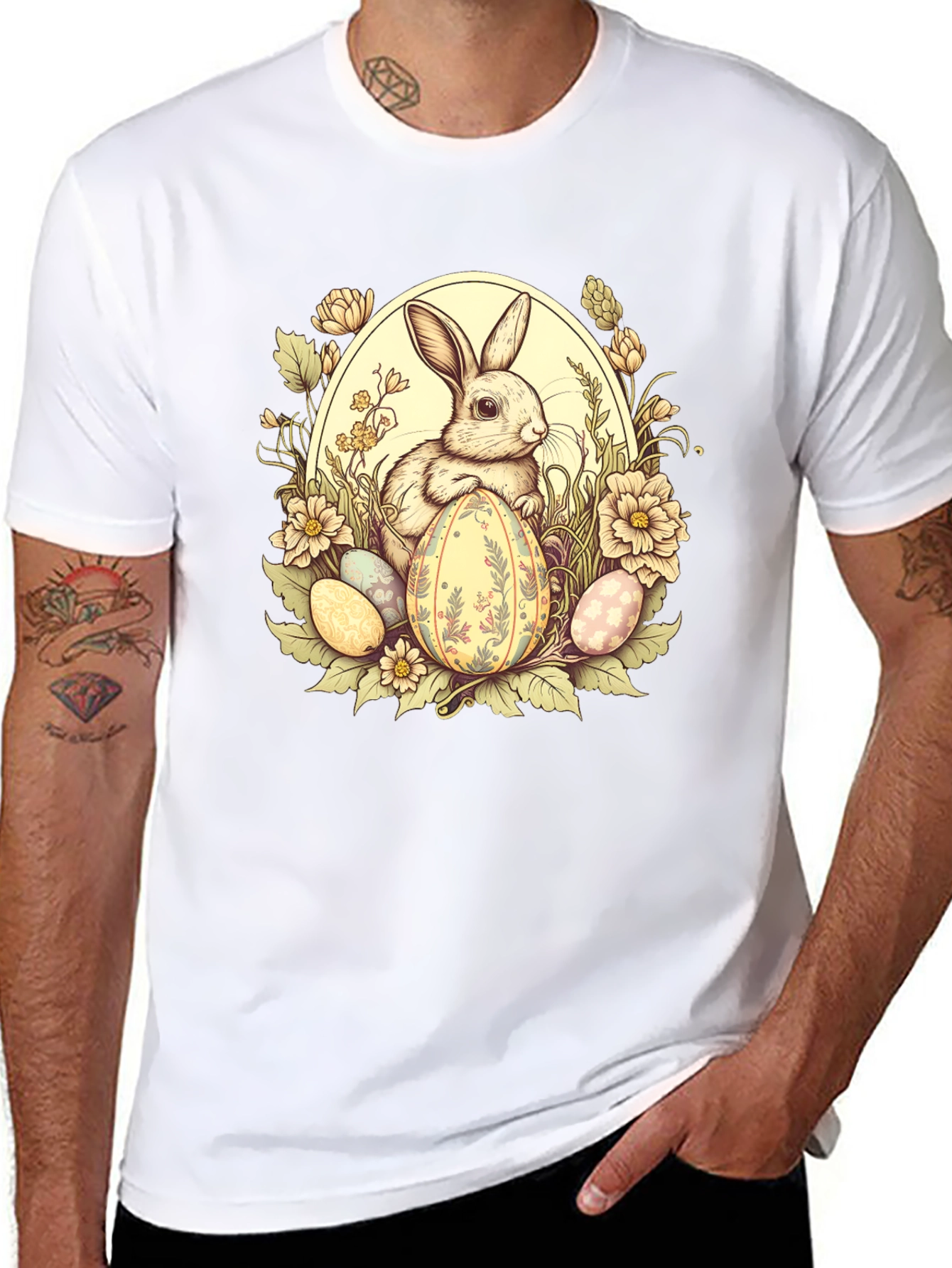 Easter Bunny Floral Egg T-Shirt - 8