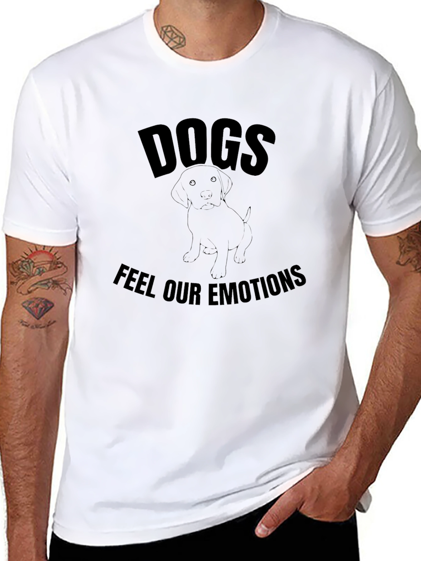 Black Dogs Feel Emotions Black T-Shirt view 8