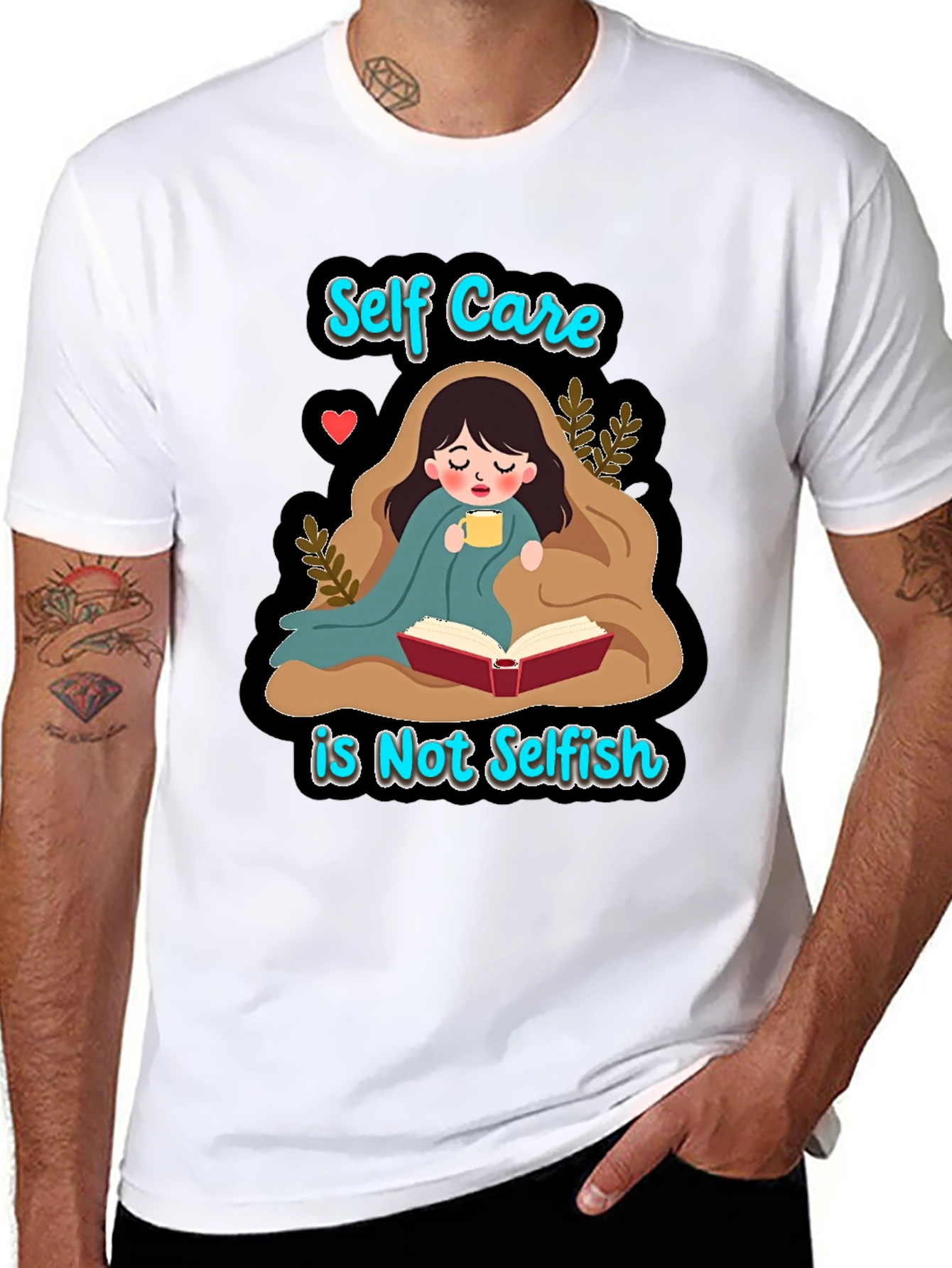 Black Self Care T-Shirt - Reading & Relaxation view 8