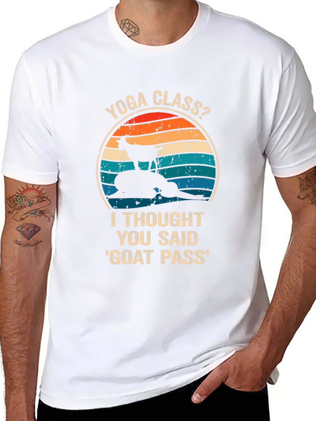 Black Yoga Class? Goat Pass Funny Graphic Tee view 8