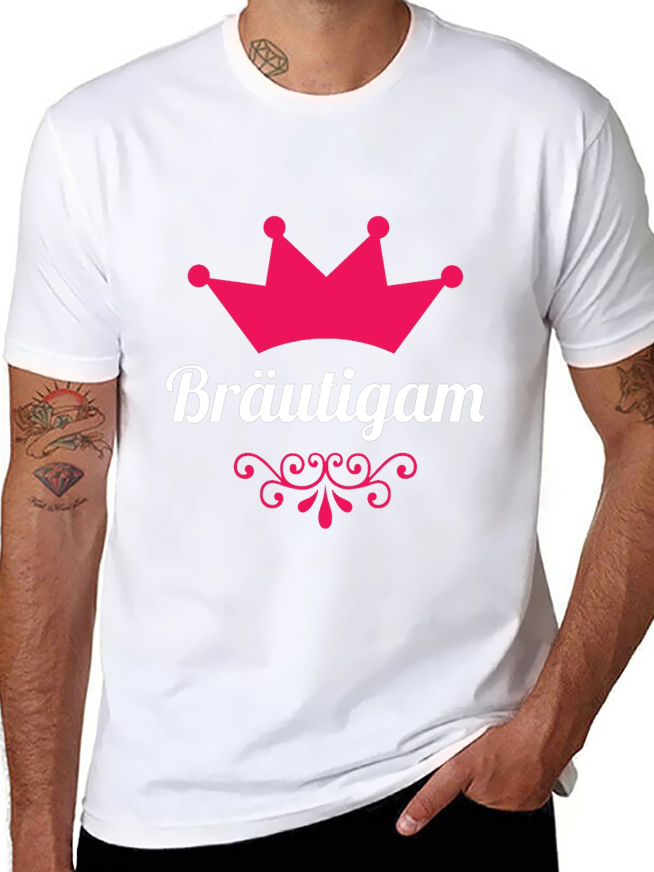 Black Bräutigam Groom Crown T-Shirt - Black view 8