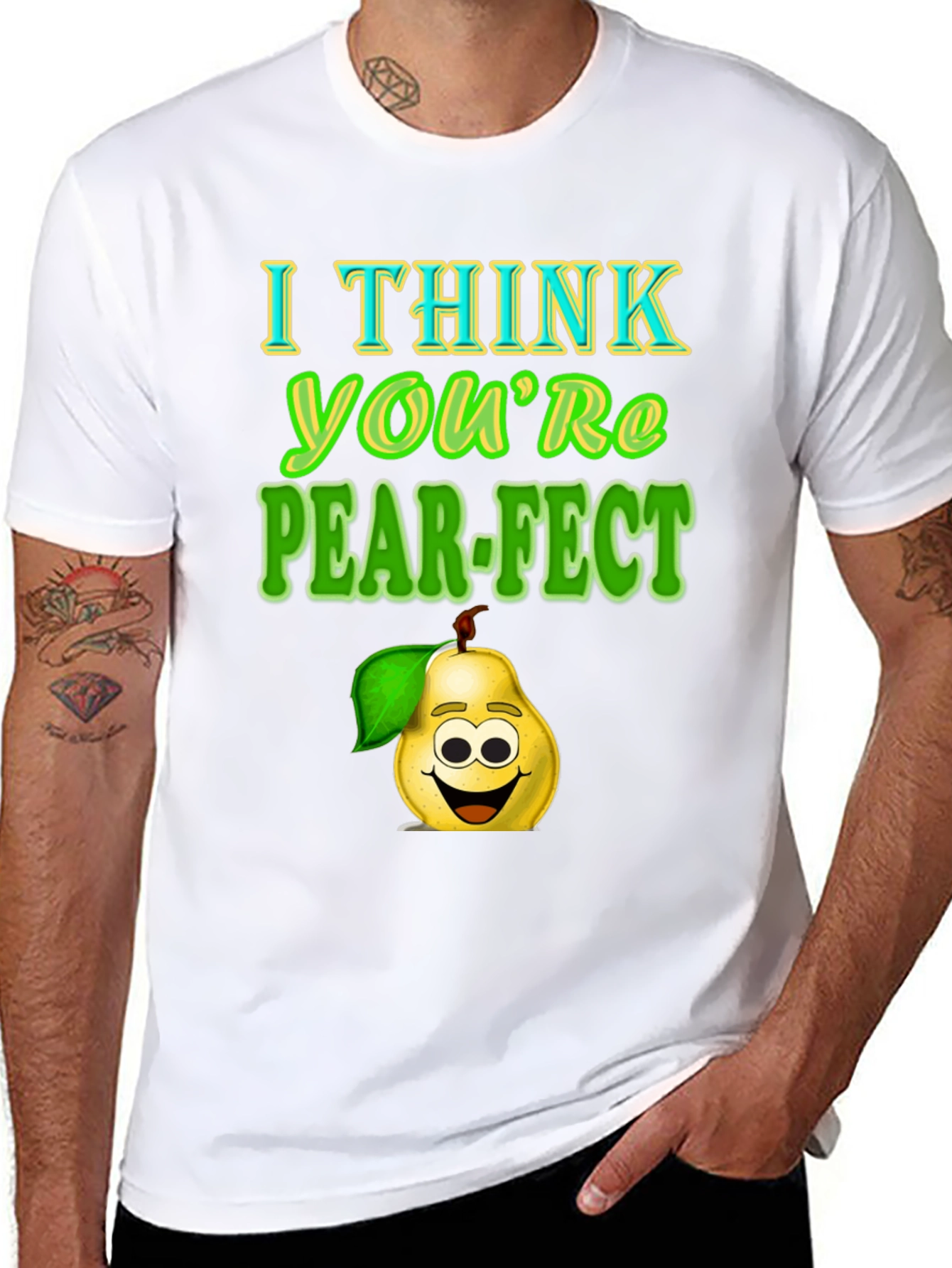 Black Pear-fect T-Shirt: Funny Fruit Pun Tee view 8