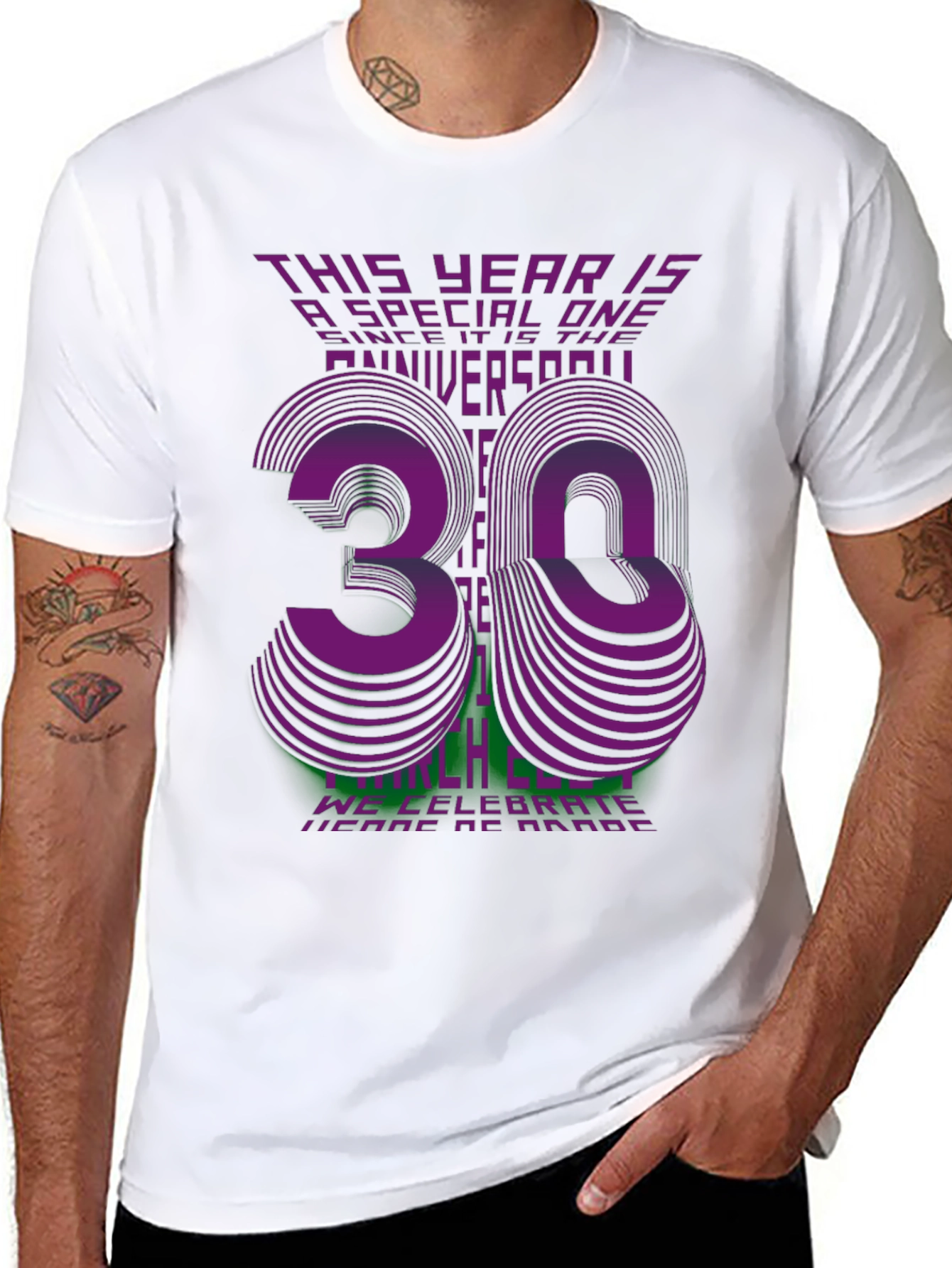 Black 30th Anniversary Celebration T-Shirt view 8
