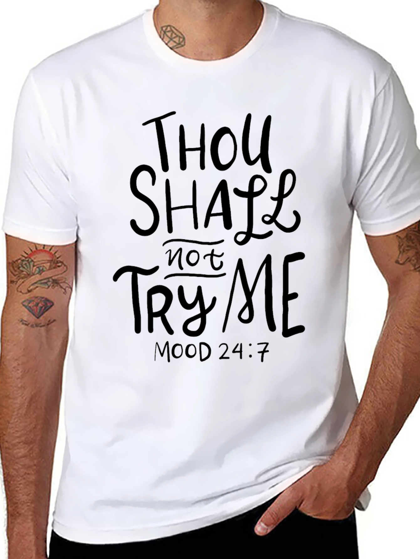 Black Thou Shalt Not Try Me Black T-Shirt view 8