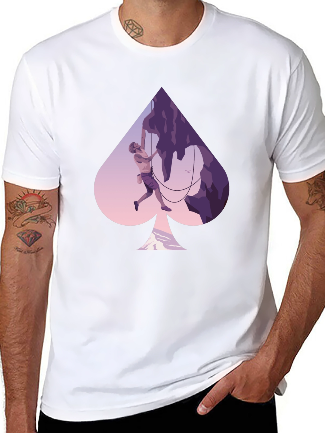 Black Climbing Spade Graphic T-Shirt view 8