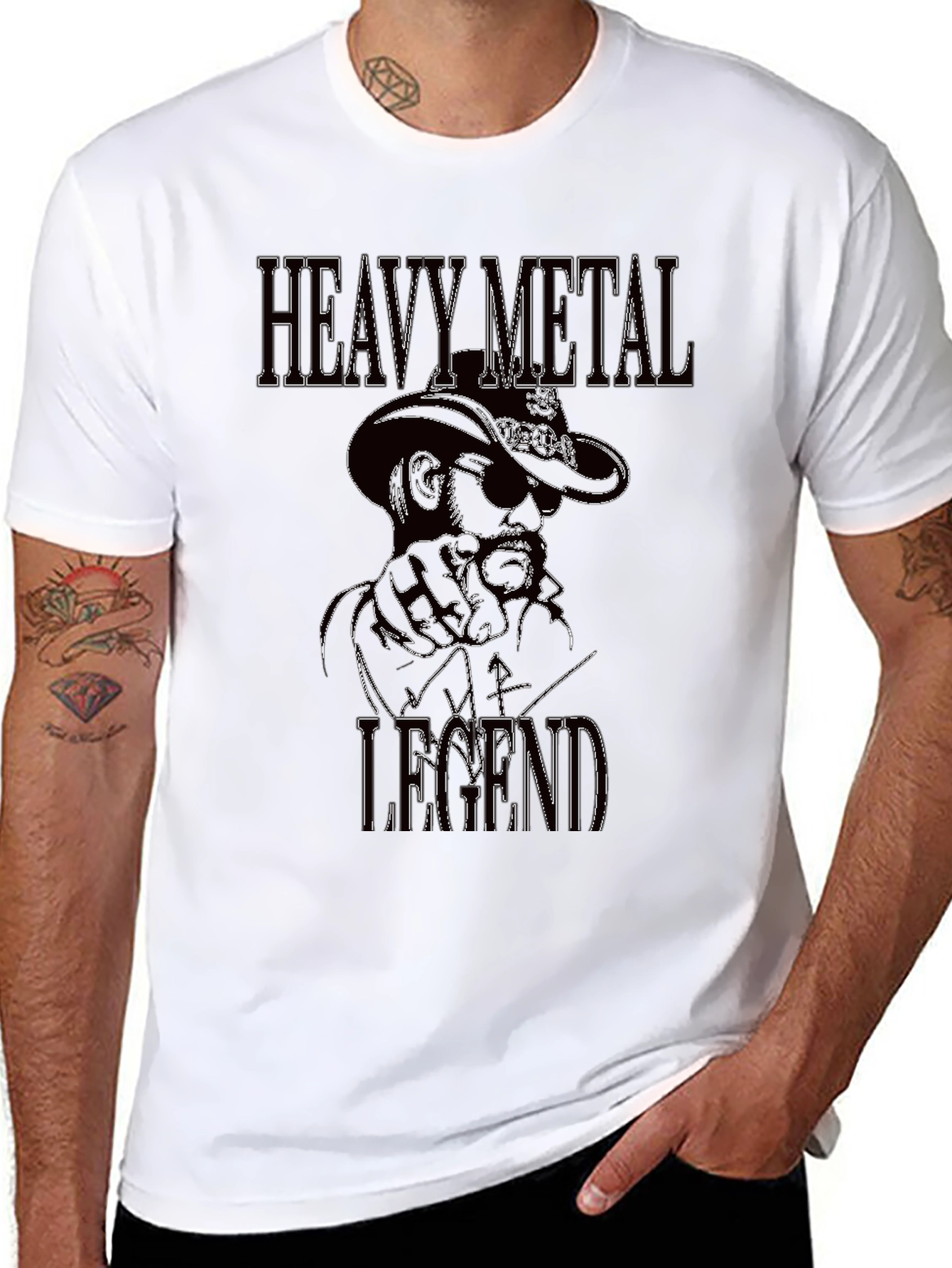 Black Heavy Metal Legend Graphic T-Shirt view 8