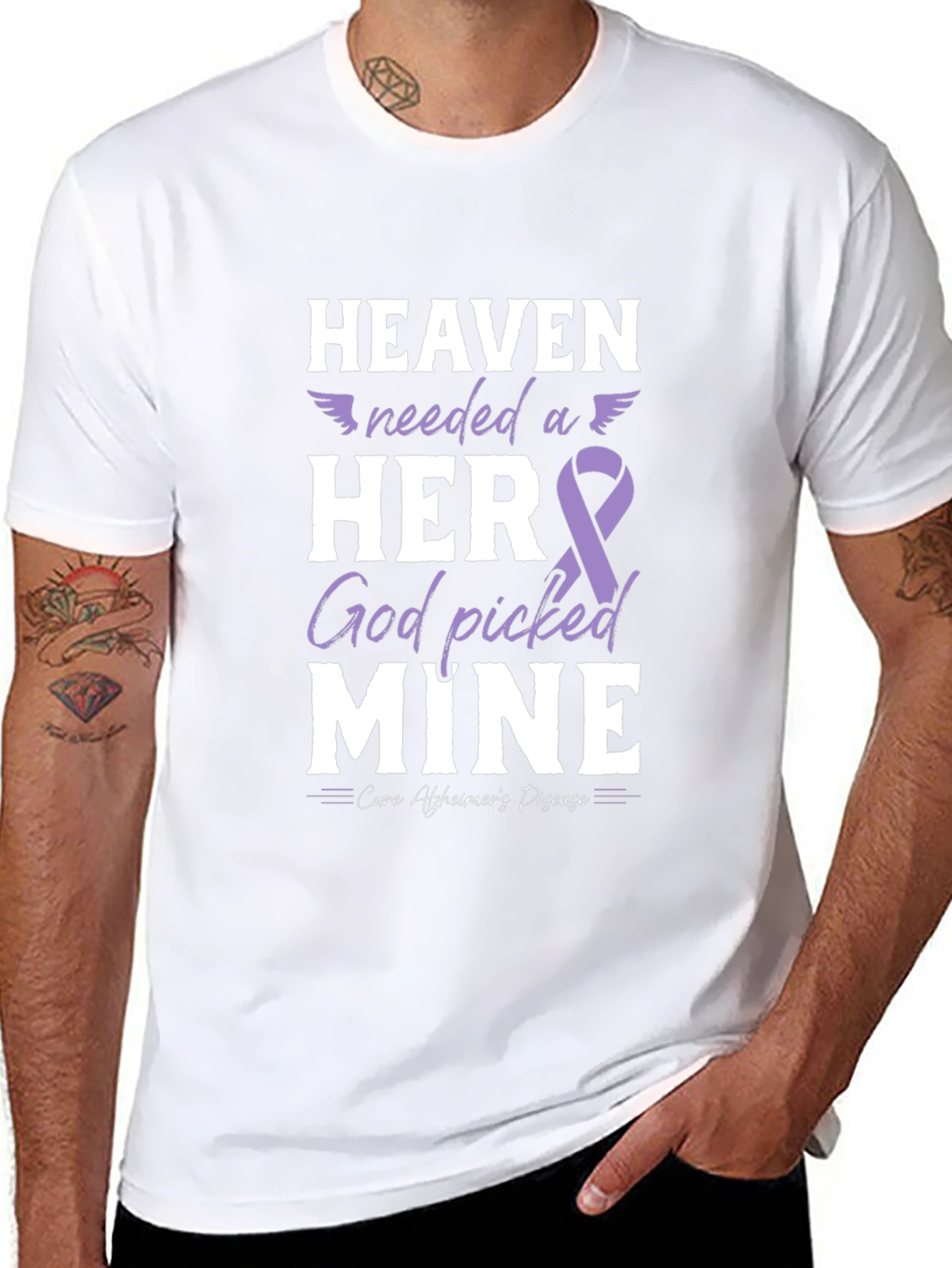 Alzheimer's Awareness T-Shirt: Heaven Needed a Hero - 8