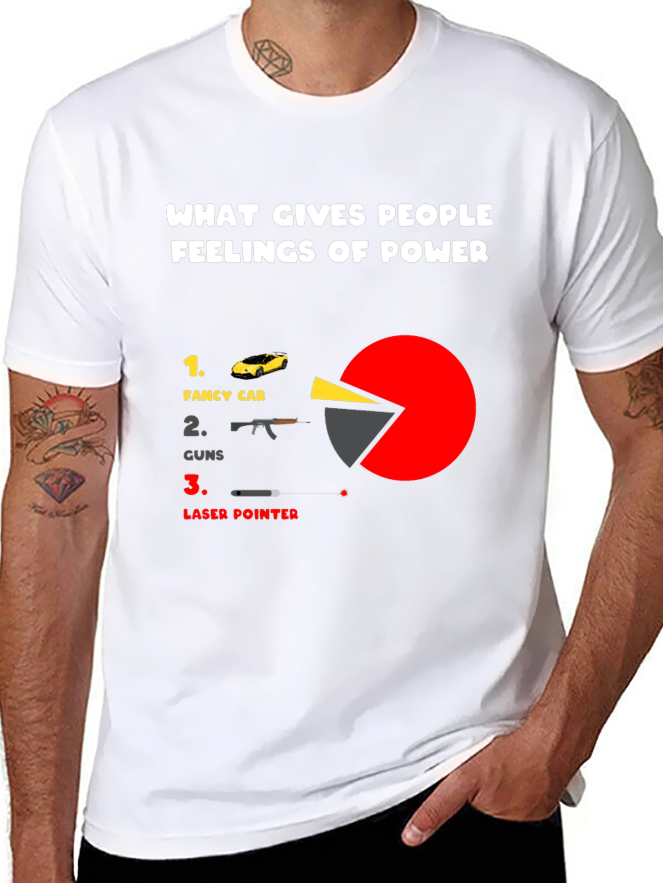 Black Power Pie Chart T-Shirt - Funny Graphic Tee for Confident People view 8