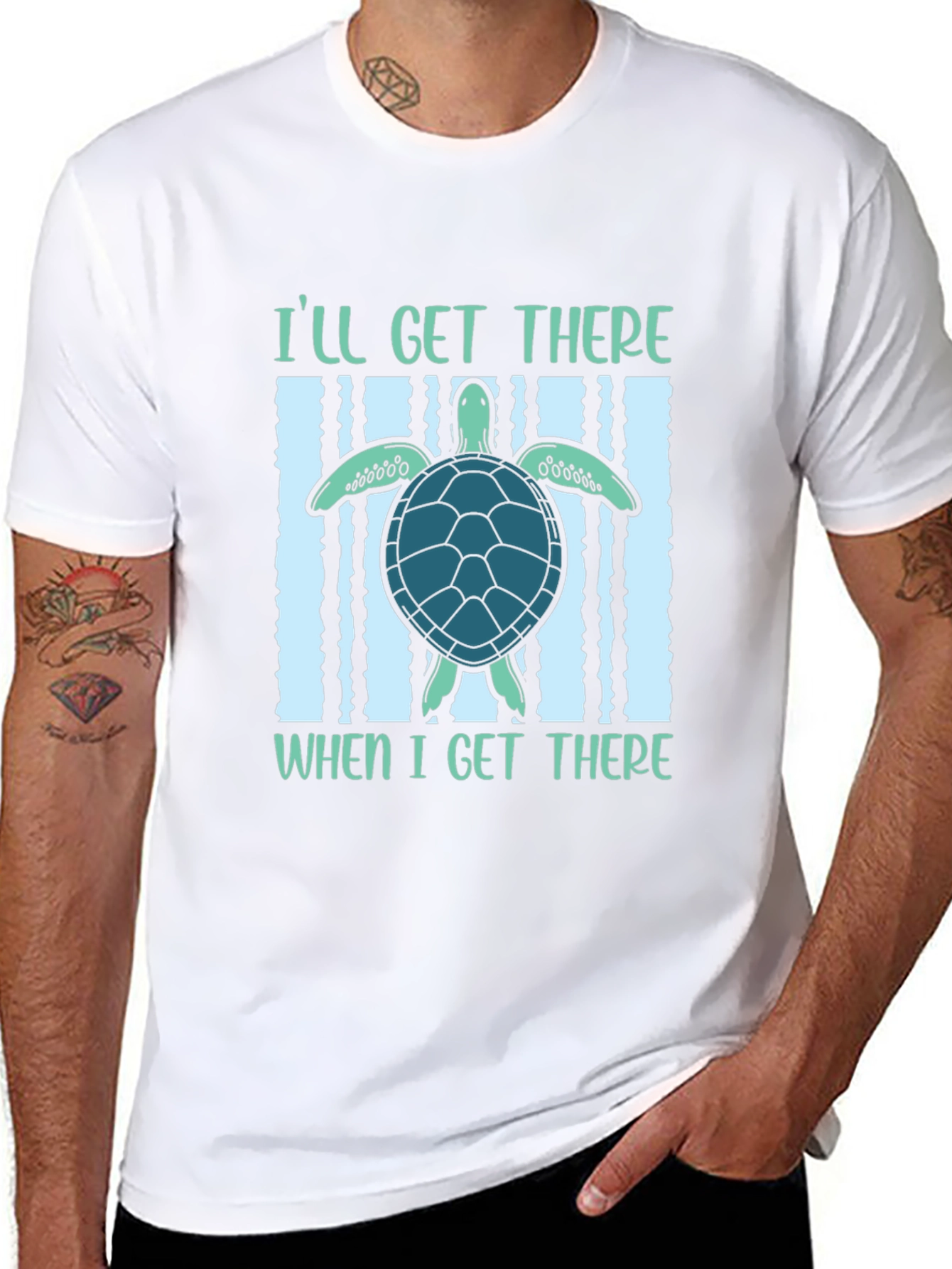 Black I'll Get There Turtle T-Shirt view 8