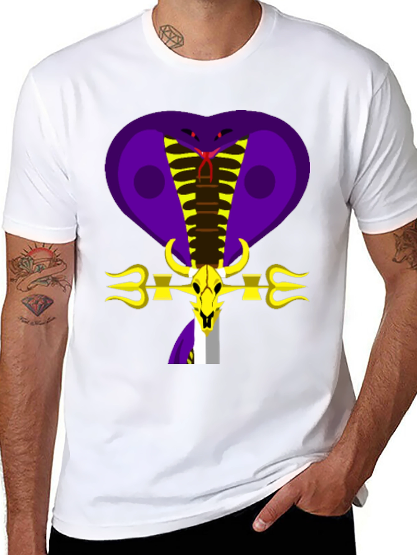 Black Cobra Skull Graphic Tee - Bold Design view 8