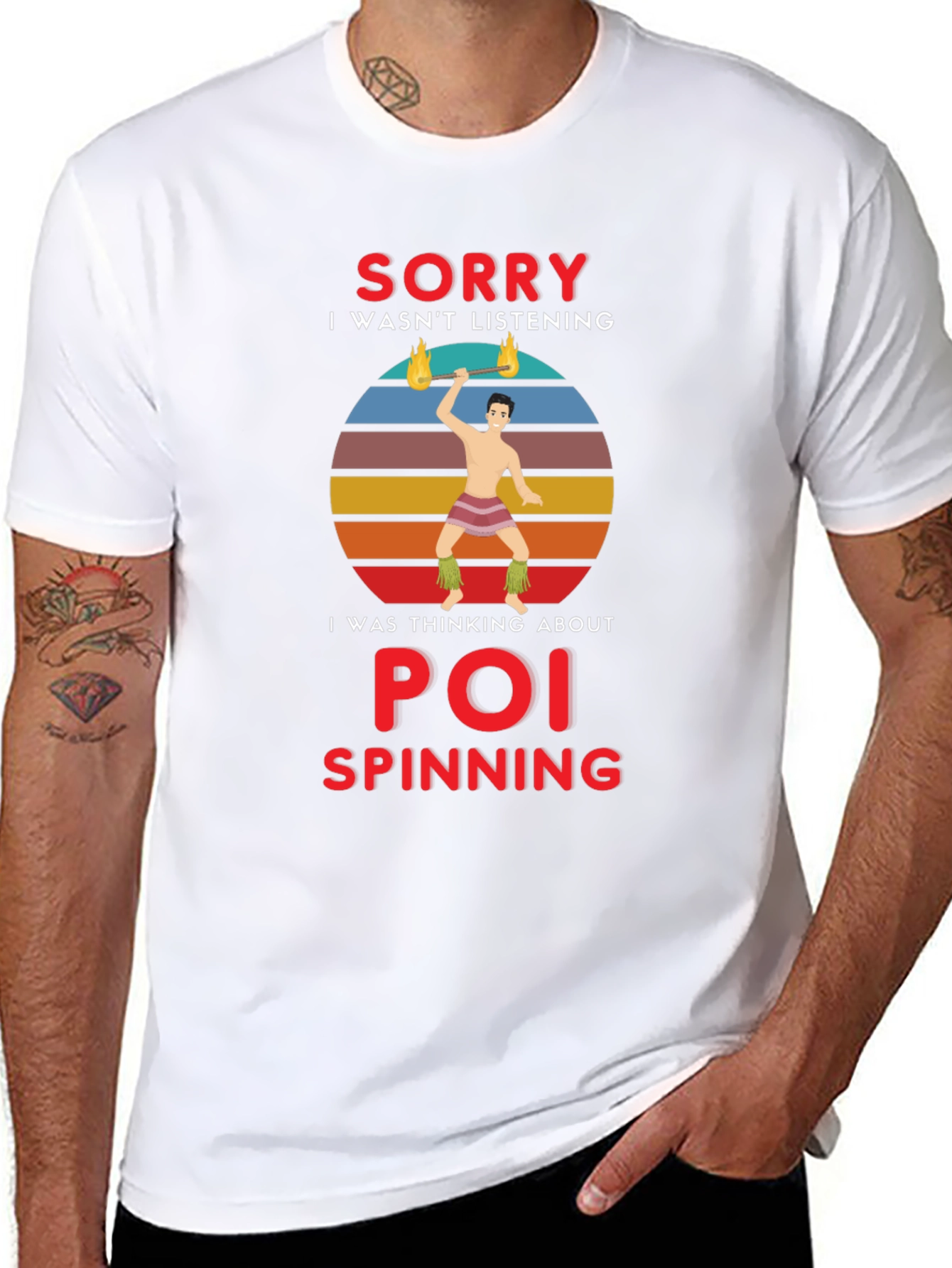 Black Poi Spinning T-Shirt - Sorry I Wasn't Listening view 8