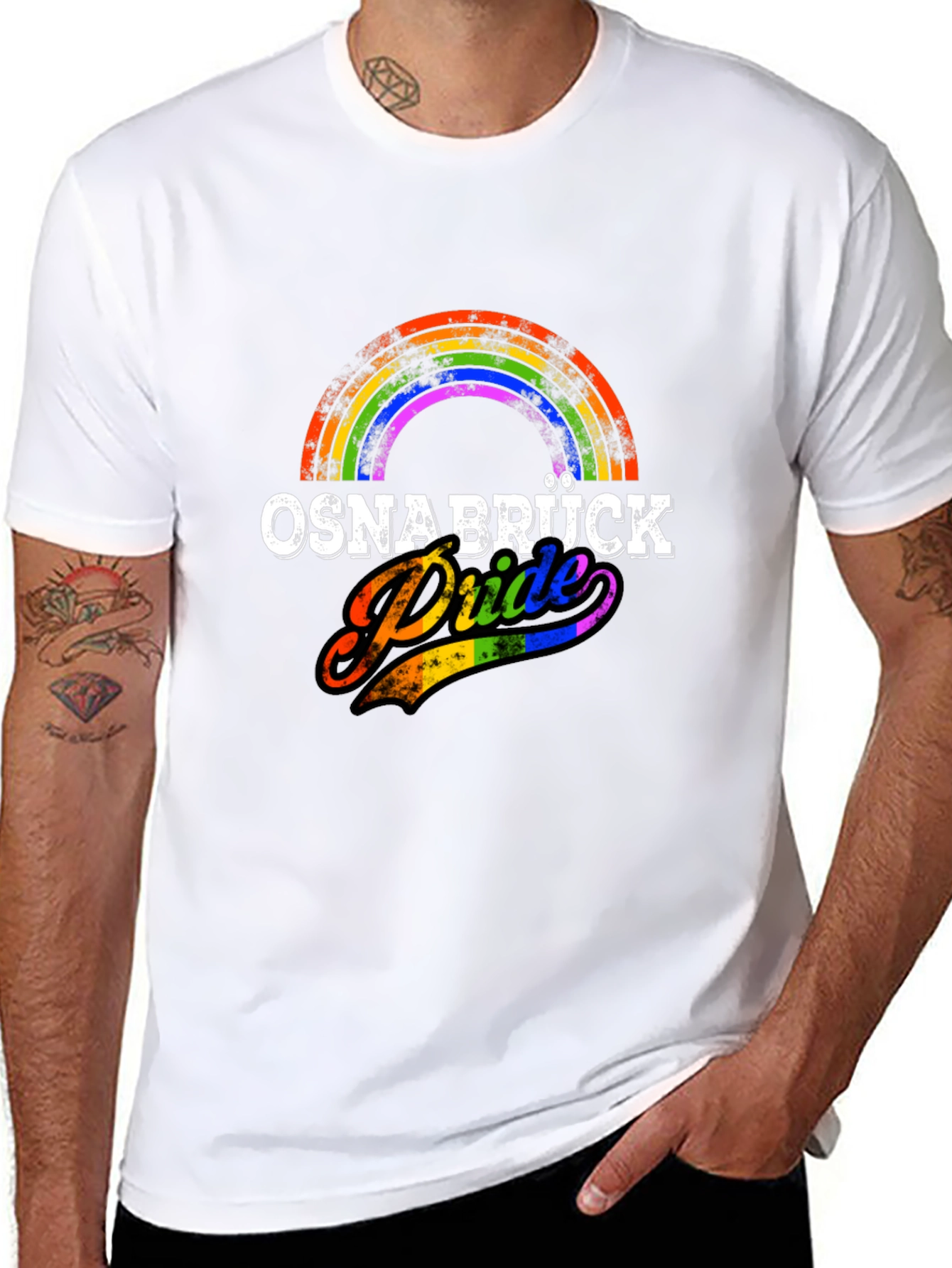 Black Osnabrück Pride Rainbow T-Shirt - Black Cotton Blend view 8
