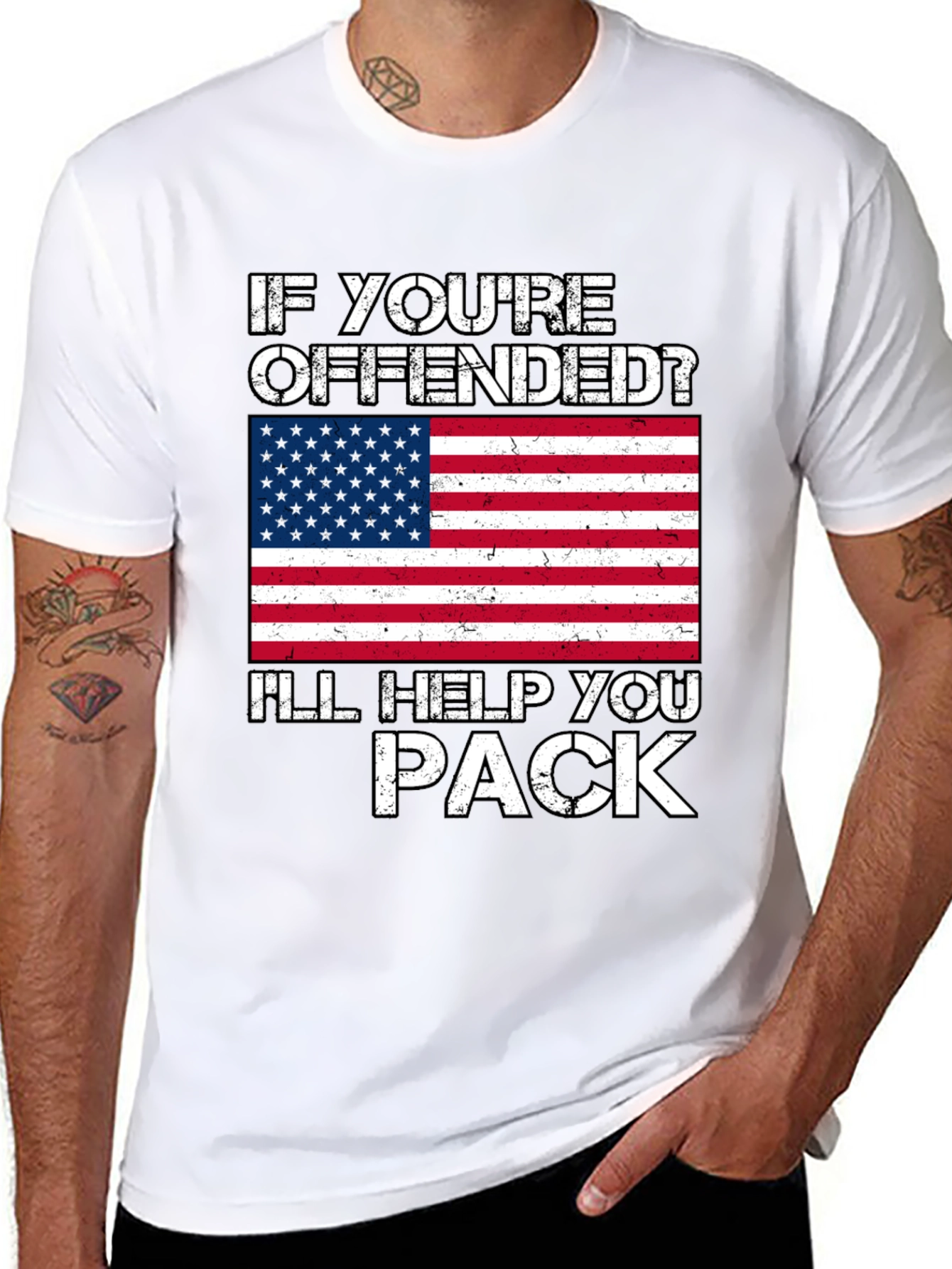 Black Offended? I'll Help You Pack T-Shirt view 8