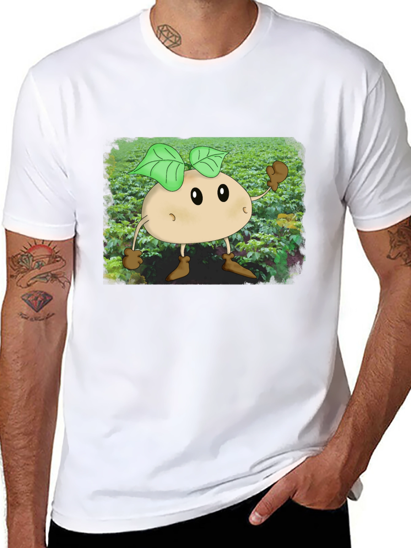Black Cartoon Spud T-Shirt view 8