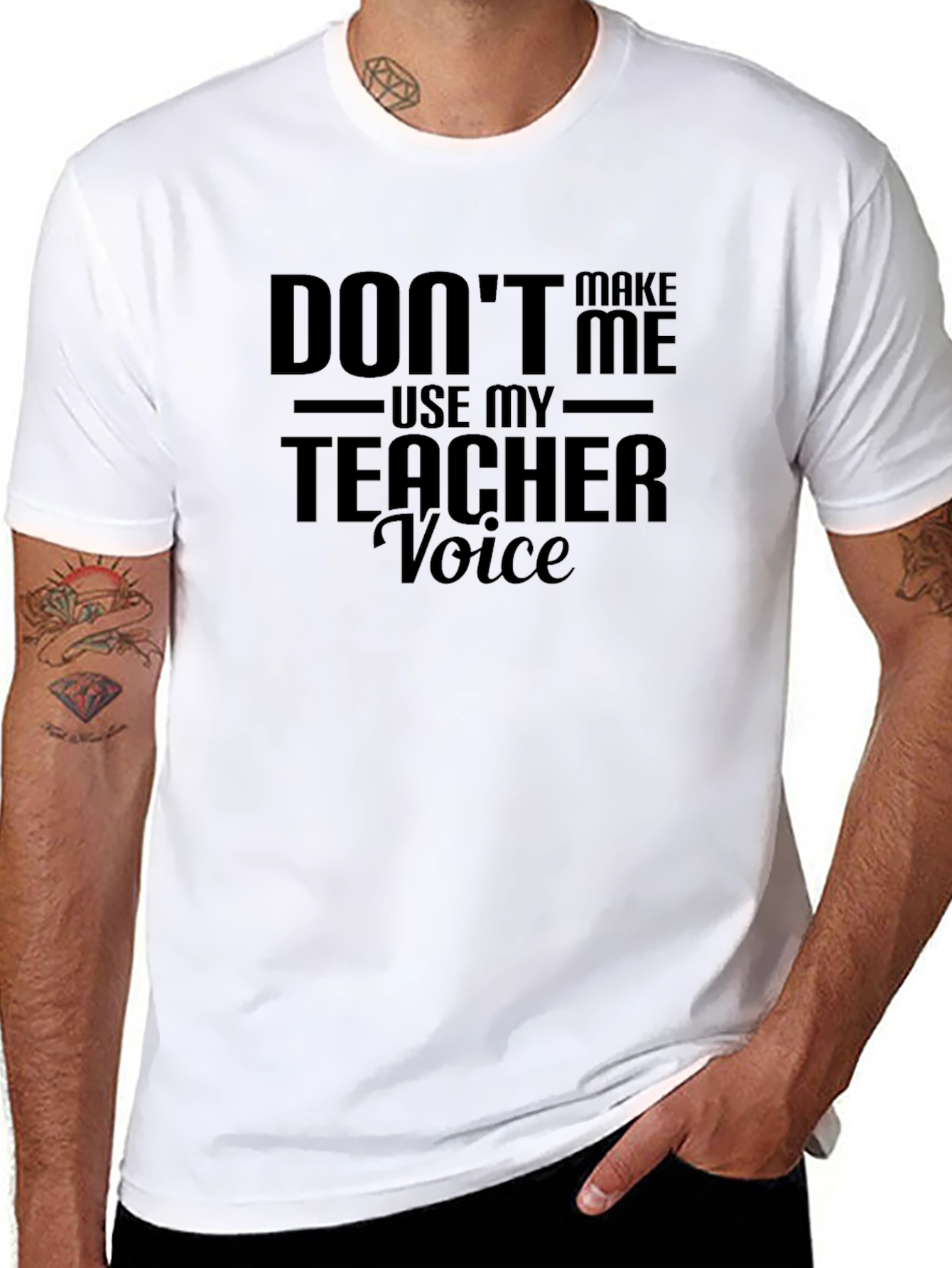 Black Teacher Voice Funny Black Graphic Tee view 8