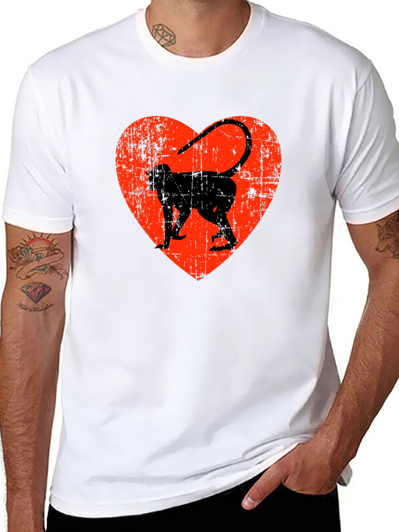 Black Monkey Heart Graphic T-Shirt view 8