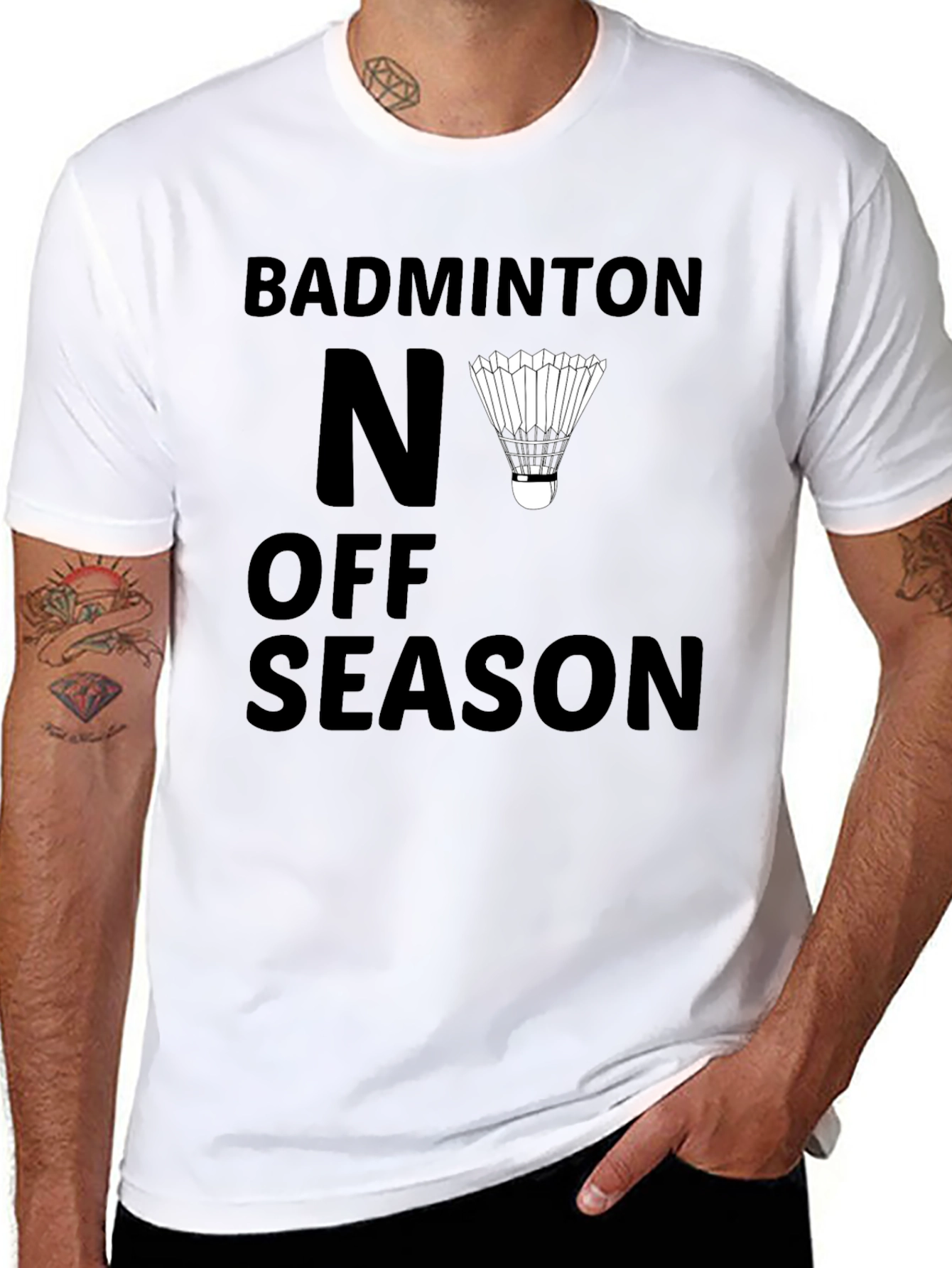 Black Badminton No Off Season Graphic T-Shirt view 8