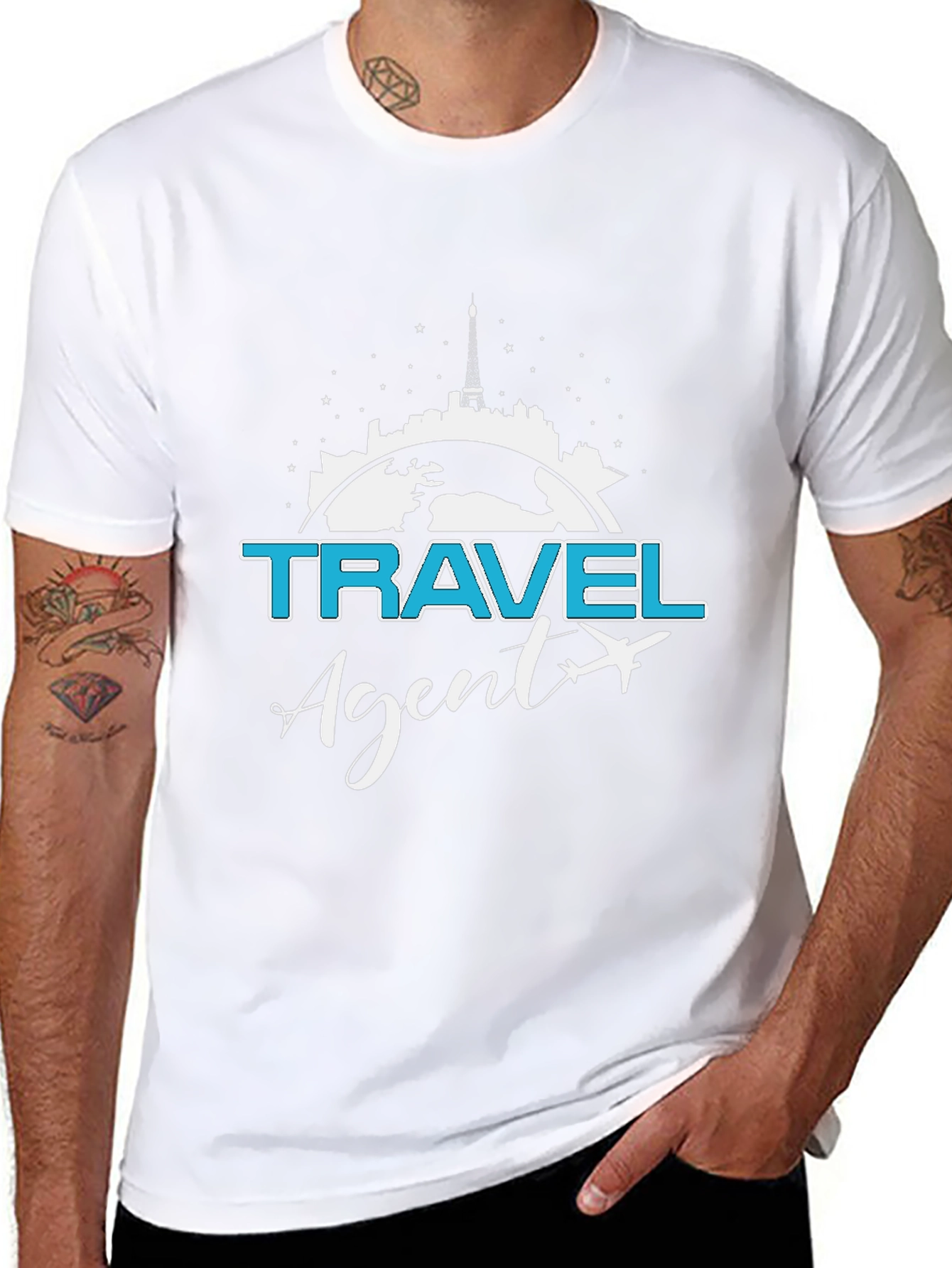 Black Travel Agent T-Shirt - Stylish Vacation Planning Apparel view 8