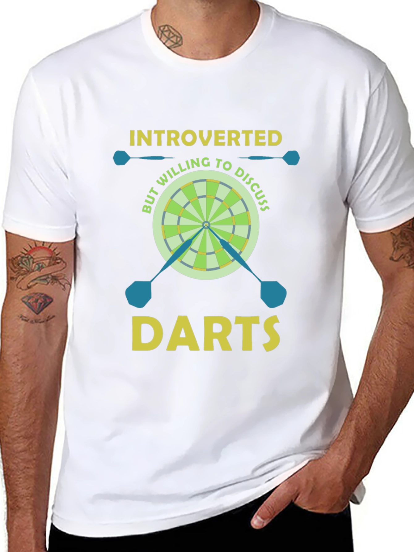 Black Introverted But Willing to Discuss Darts T-Shirt view 8
