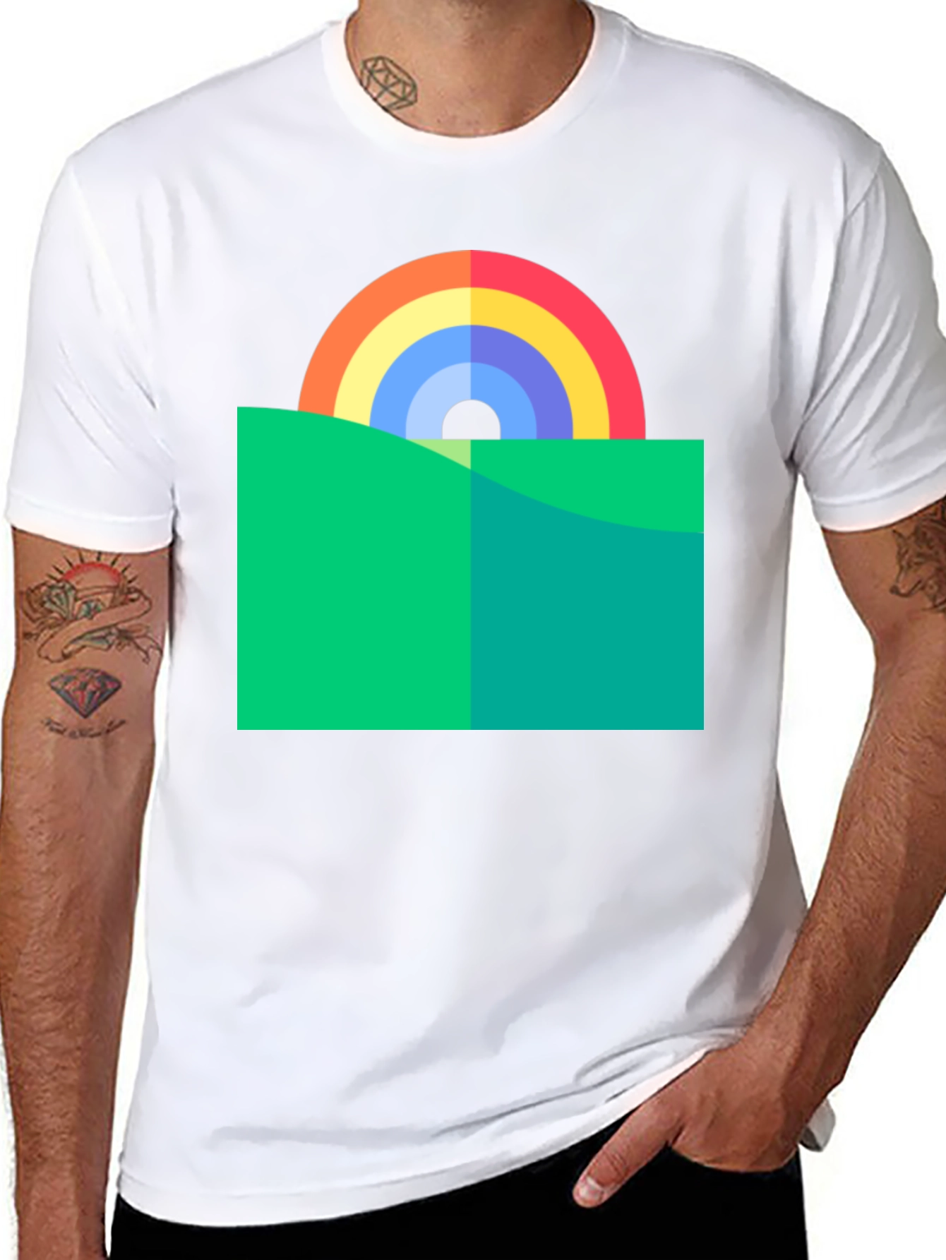 Black Rainbow Horizon Graphic Tee view 8