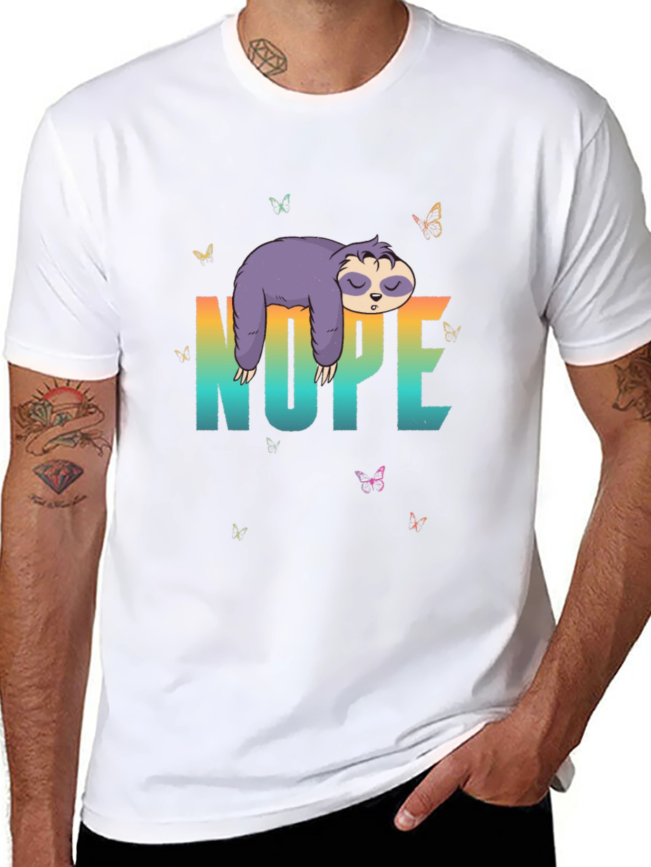 Nope Sloth Graphic Tee - 8