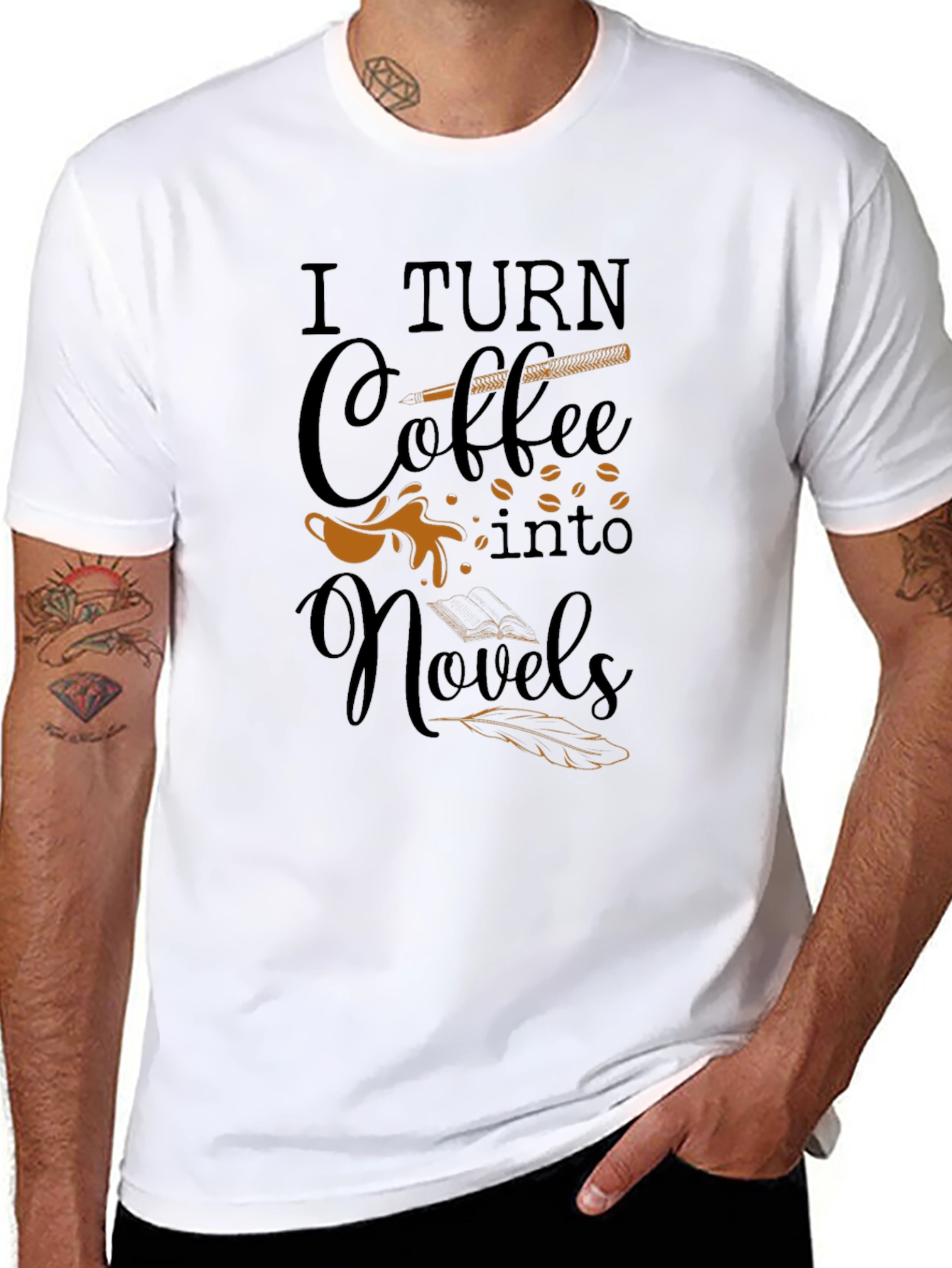 Black Coffee Novel T-Shirt, Writer Tee, Book Lover Gift view 8