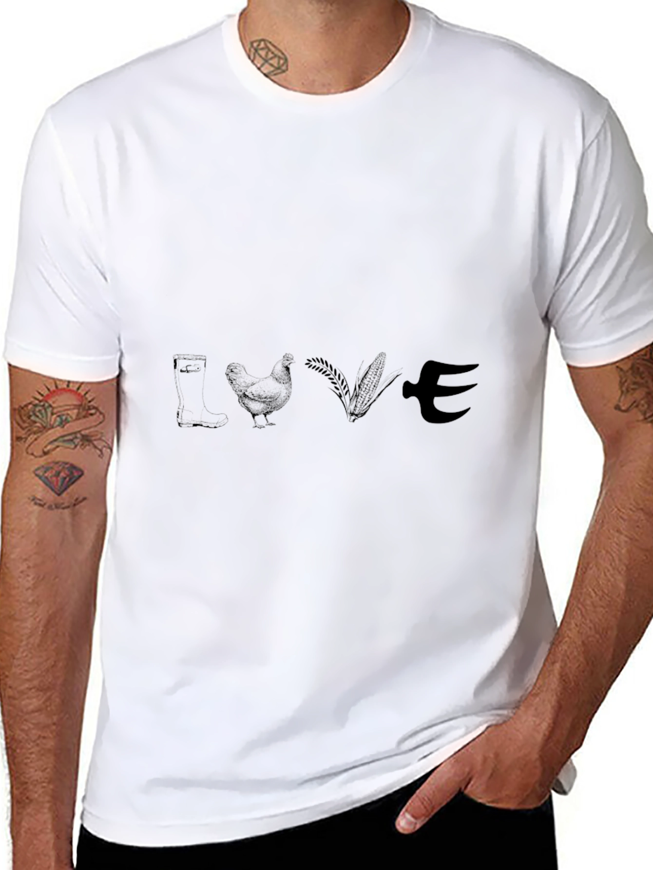 Black Love Agriculture Black Cotton T-Shirt view 8