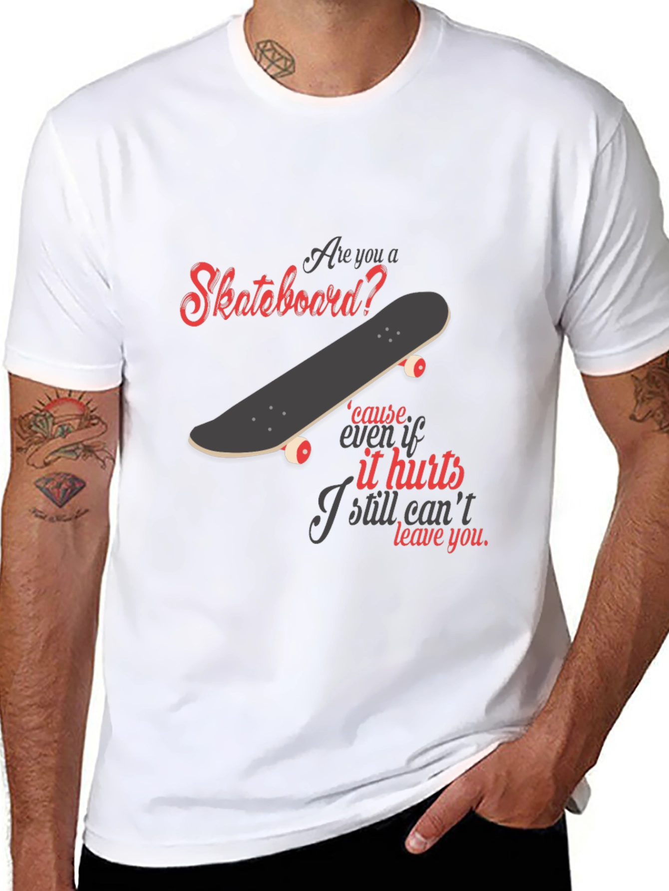 Black Skateboard Lover T-Shirt - Unique Graphic Tee view 8