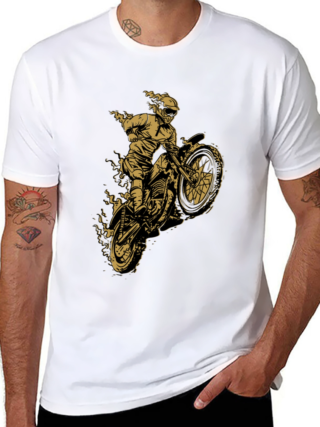Black Motorcycle Rider Graphic Tee - Black view 8