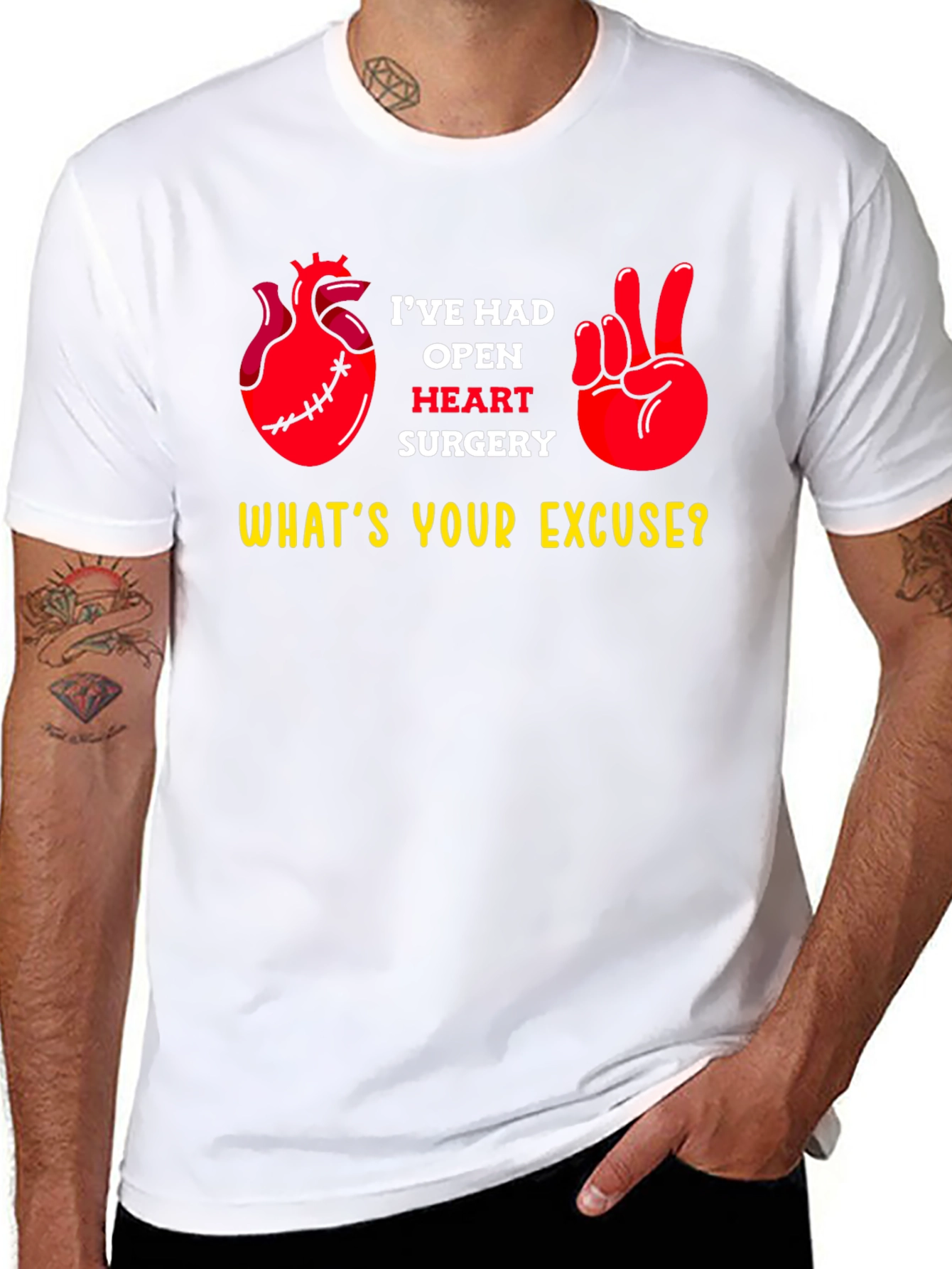 Black Open Heart Surgery Excuse T-Shirt view 8