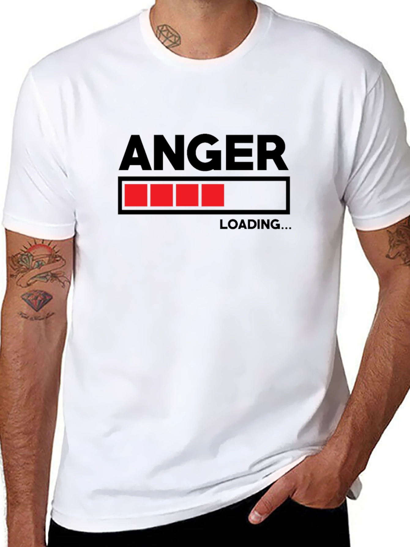 Black Anger Loading Funny Graphic T-Shirt view 8