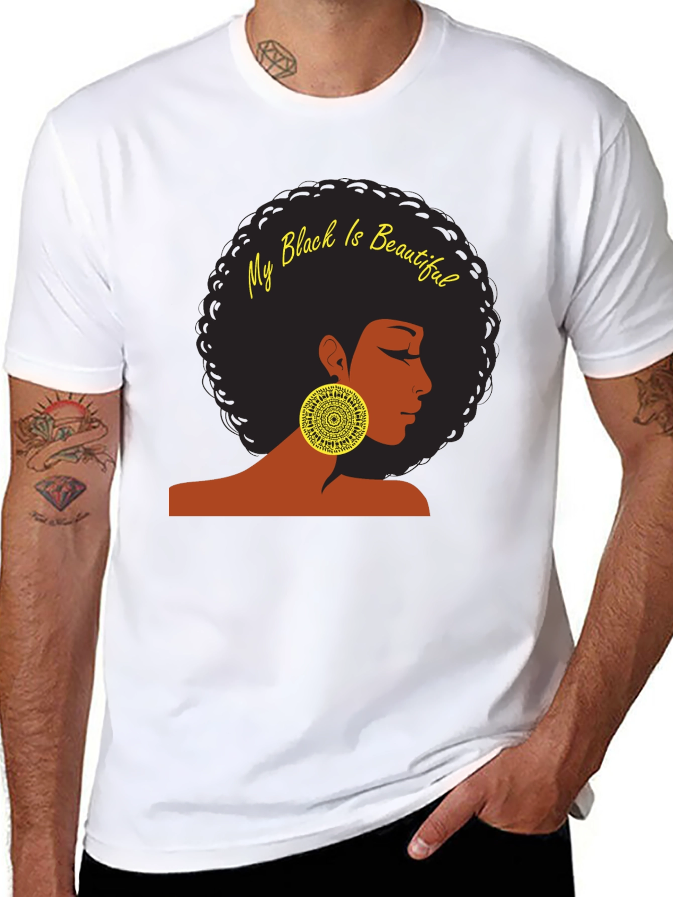 Black My Black is Beautiful T-Shirt - Afro Woman Design view 8