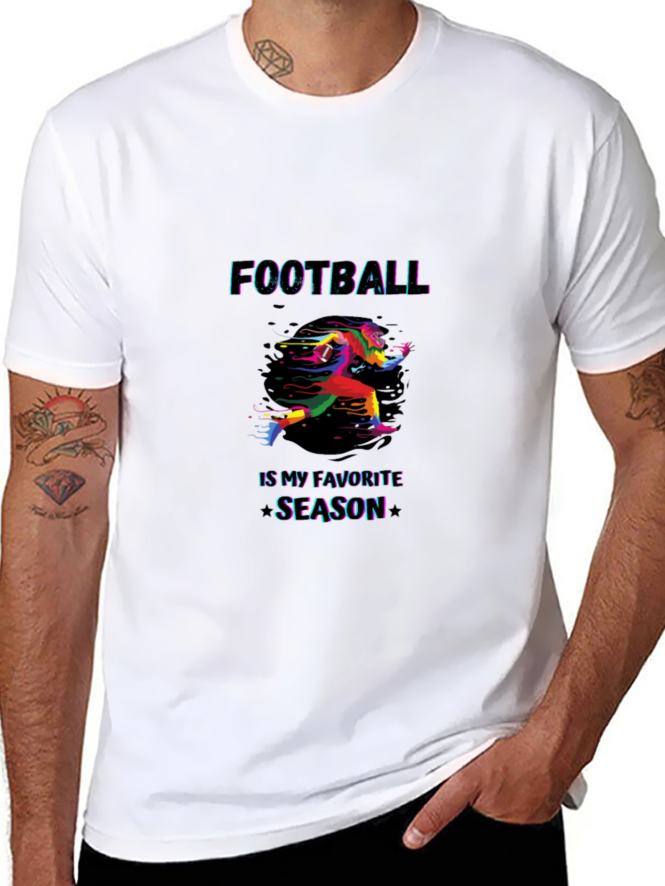 Black Football Is My Favorite Season Black Graphic Tee view 8