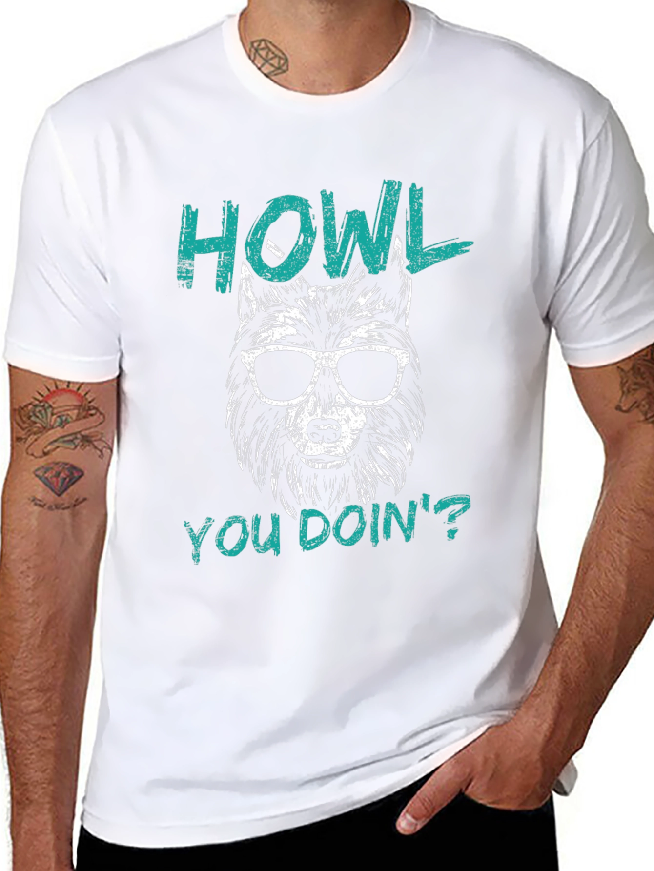 Black Howl You Doin' Wolf Graphic Tee - Black view 8