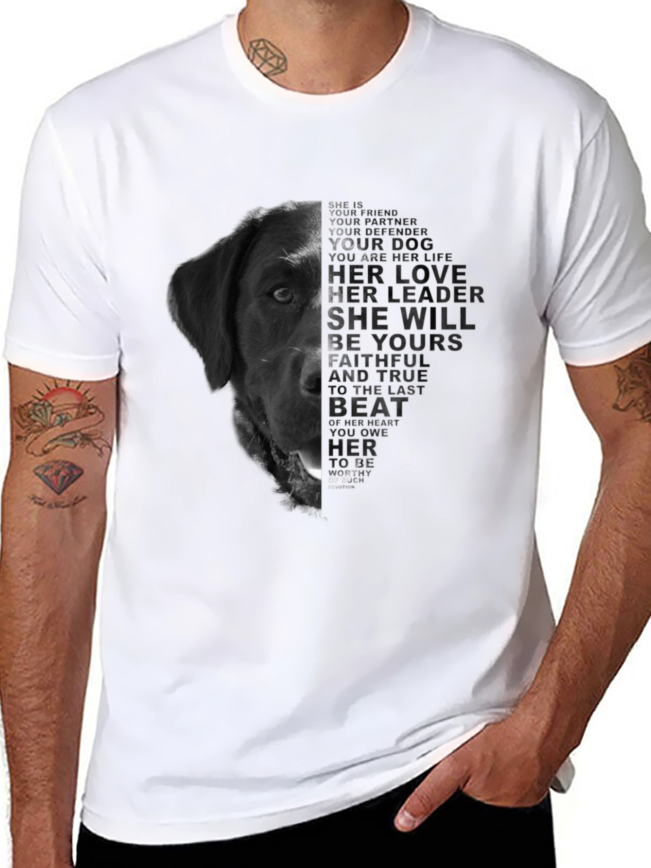 Black Dog Lover Tee: Faithful Companion T-Shirt view 8