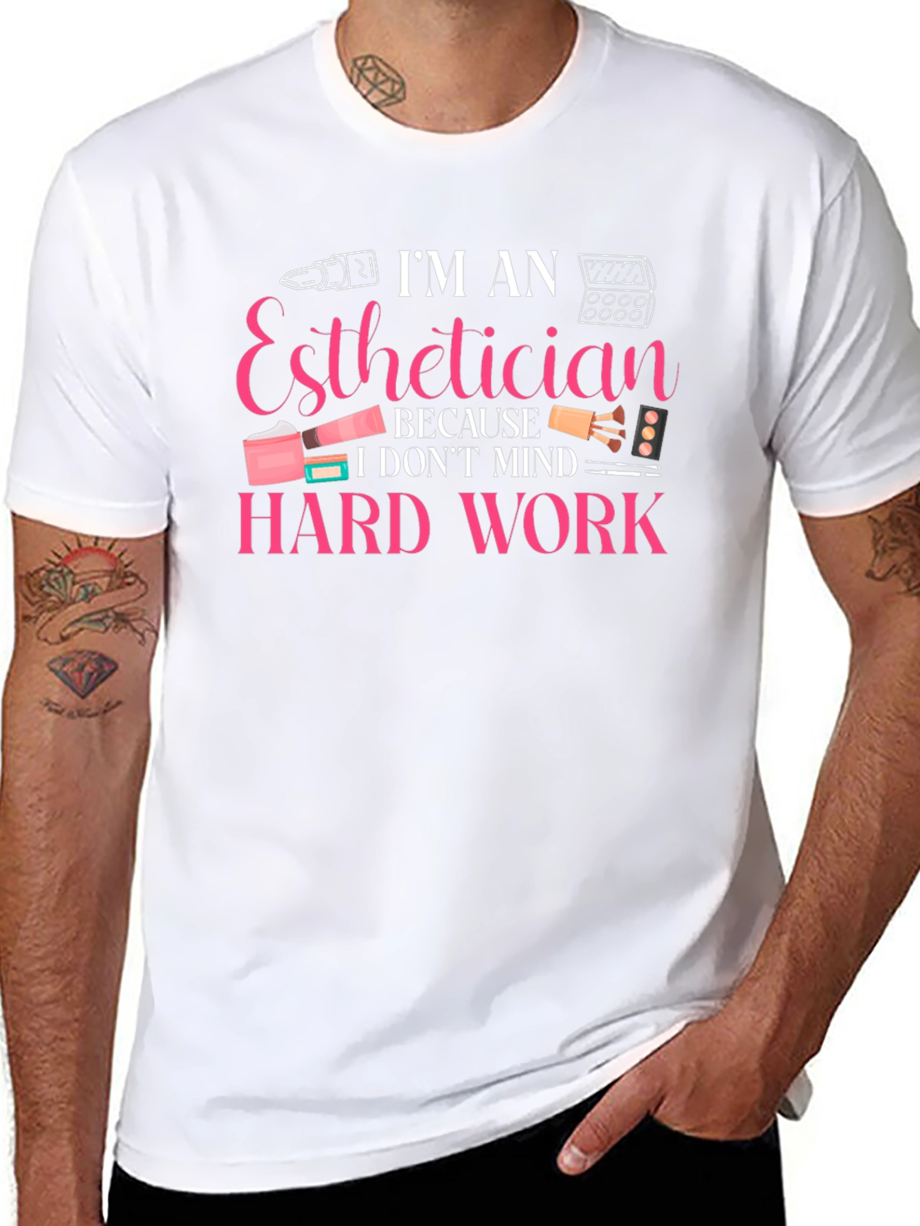 Black Esthetician Hard Work T-Shirt view 8