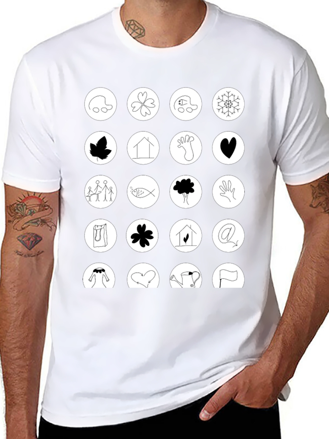 Black Symbol Art Graphic T-Shirt: Unique Icon Design view 8