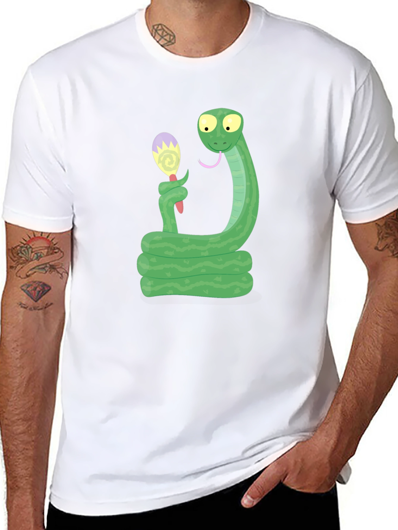 Black Snake Eating Ice Cream T-Shirt view 8
