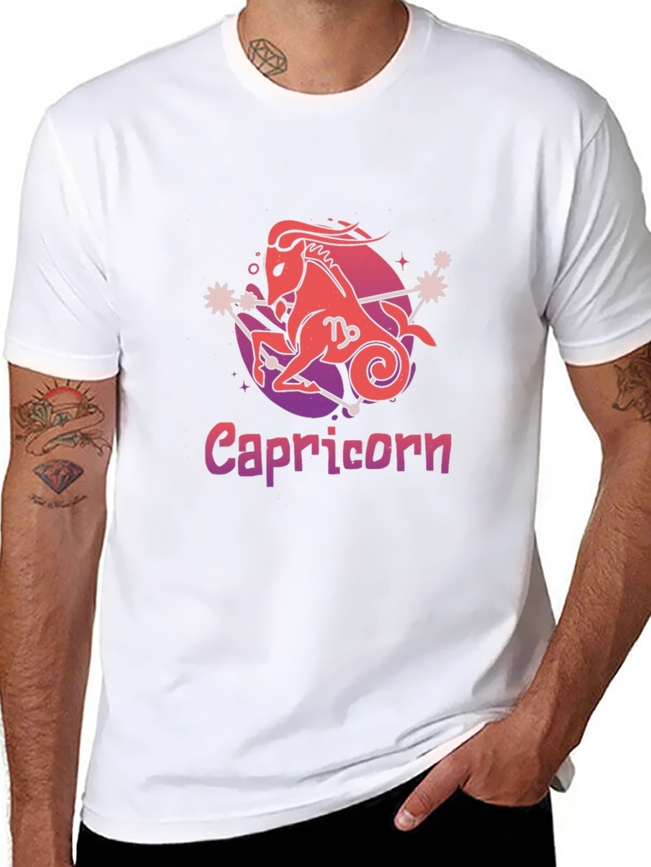 Black Capricorn Zodiac T-Shirt view 8